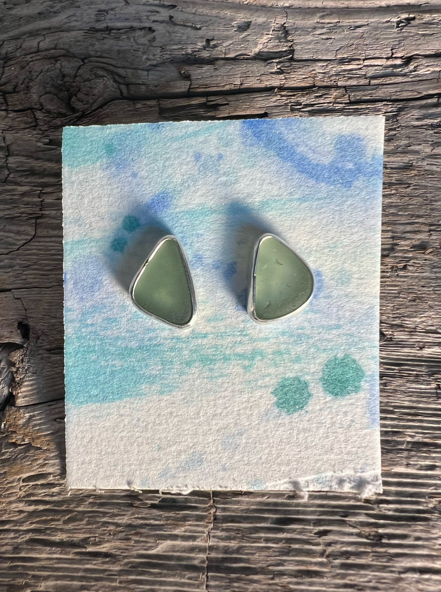 Beachcomber Earrings with Seafoam Seaglass