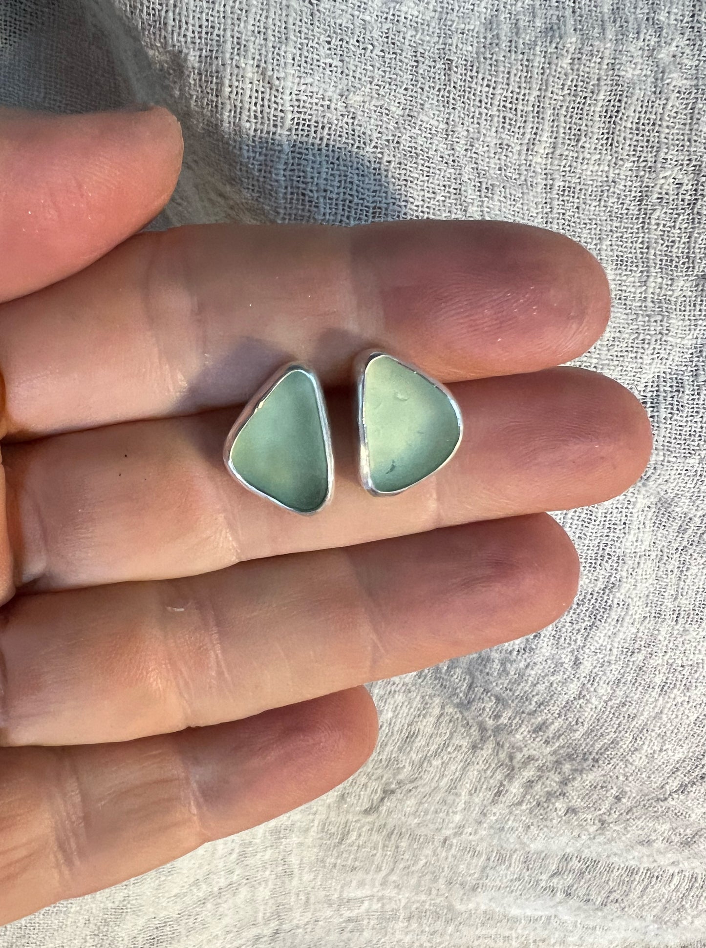 Beachcomber Earrings with Seafoam Seaglass