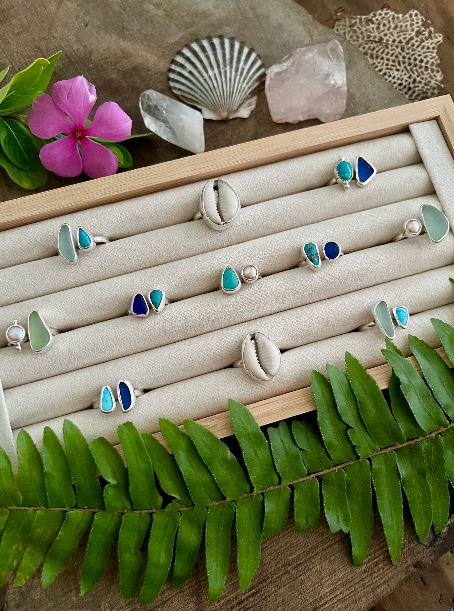 Dyad Ring Turquoise + Seaglass No. 3 • Size 6.5-7