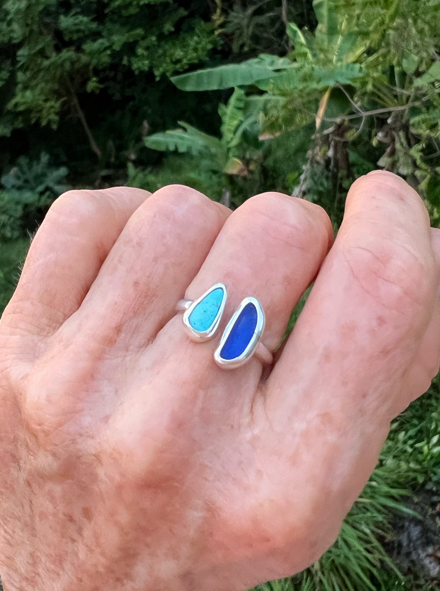 Dyad Ring Turquoise + Seaglass No. 1 • Size 6.5-7