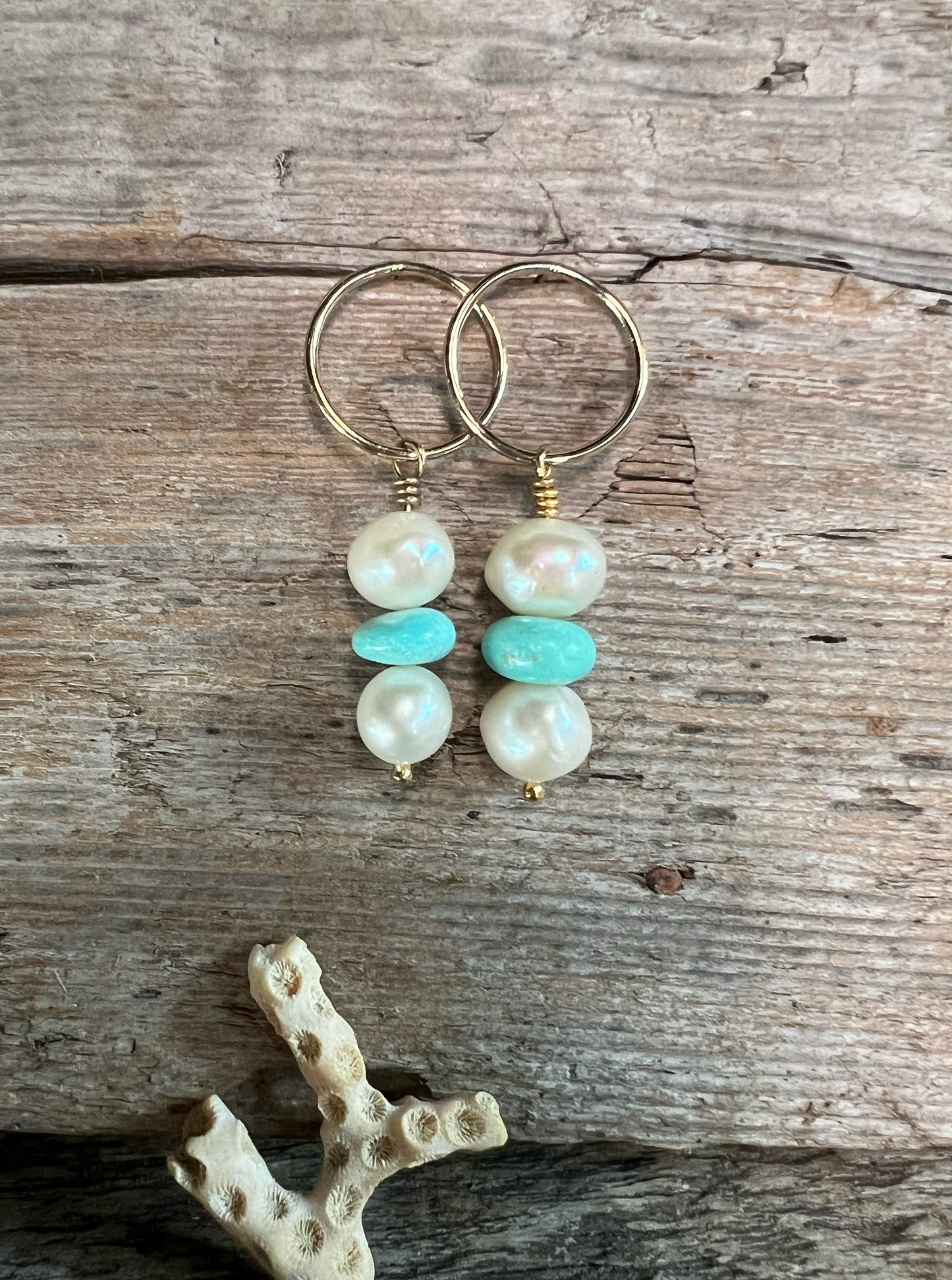Gold Circlets with Pearls + Turquoise No. 2