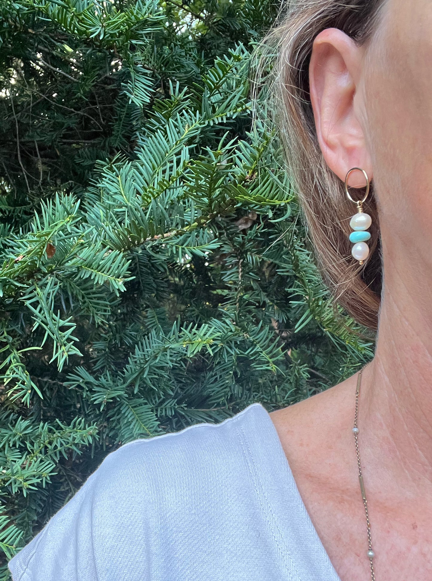 Gold Circlets with Pearls + Turquoise No. 2