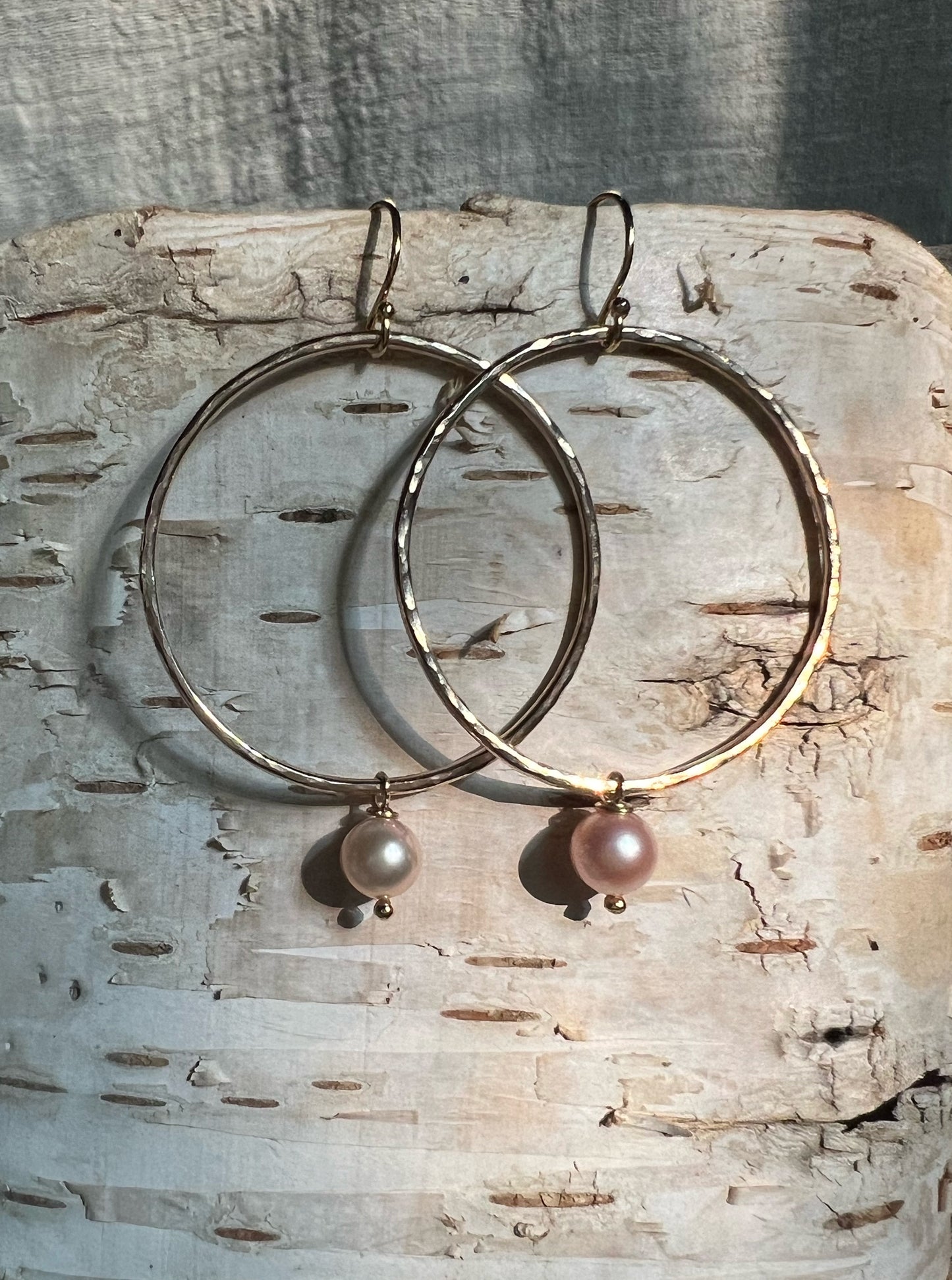 Gold Hoops with Pearls No. 1
