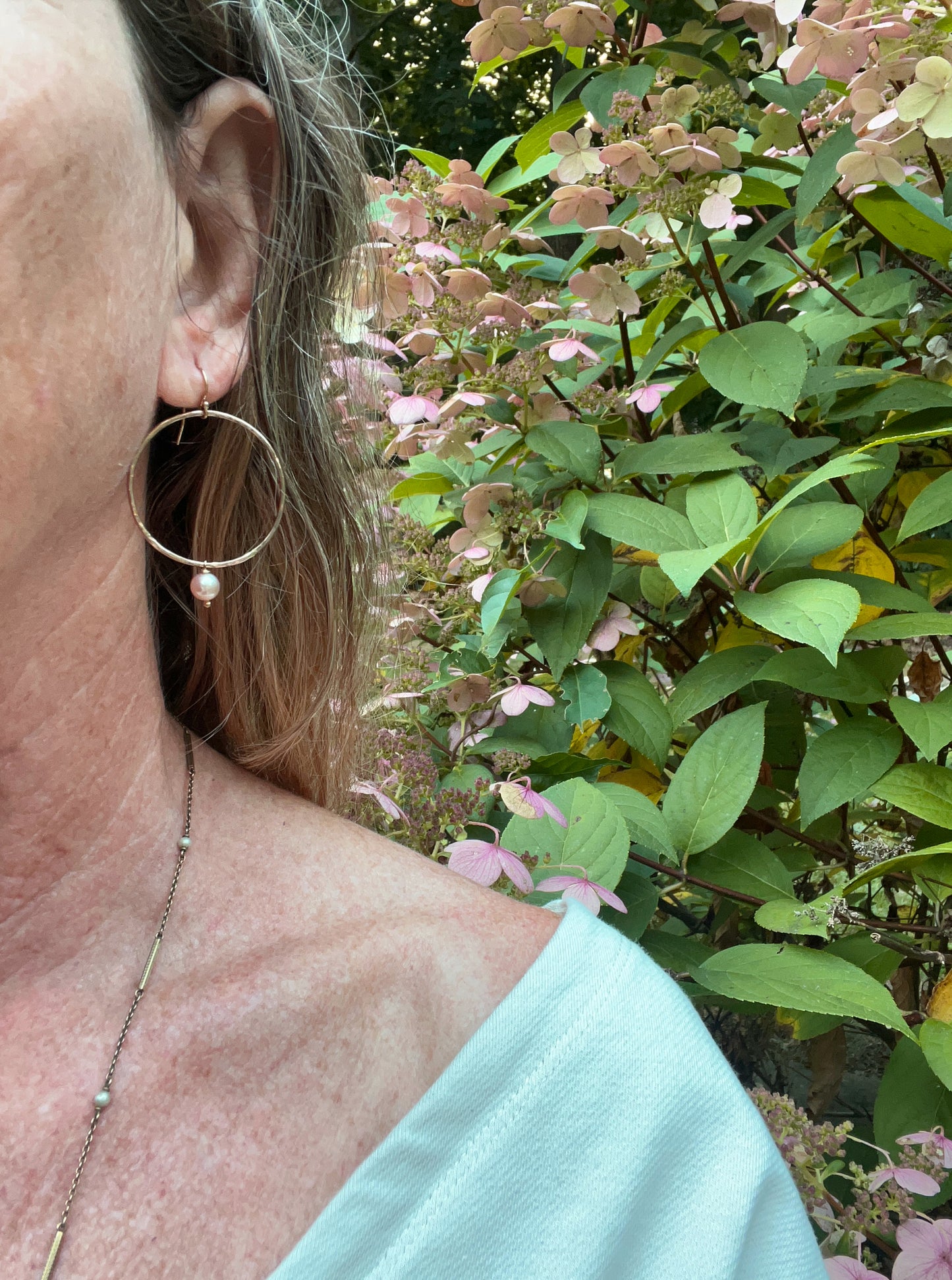 Gold Hoops with Pearls No. 1