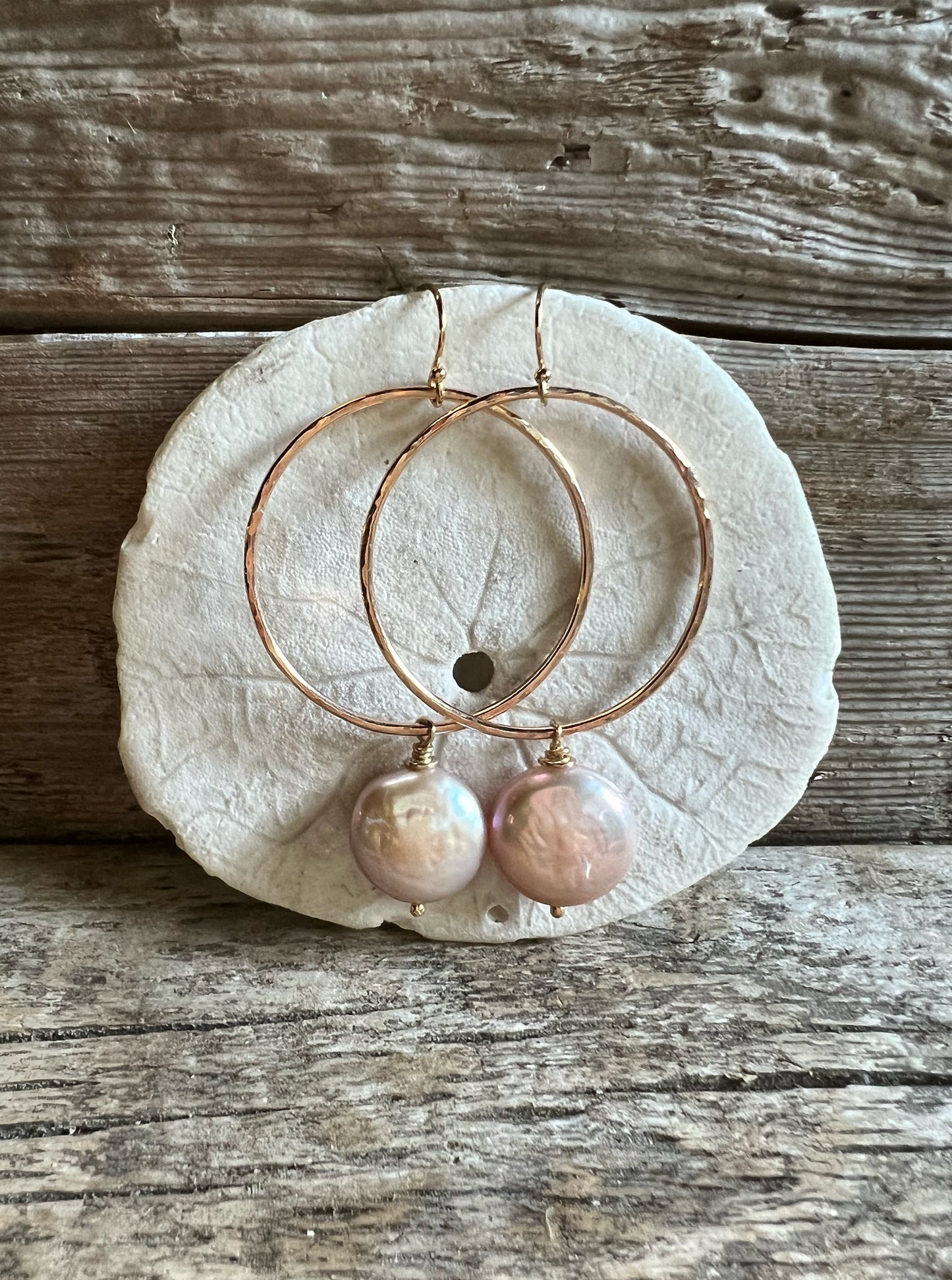 Gold Hoops with Pearls No. 2