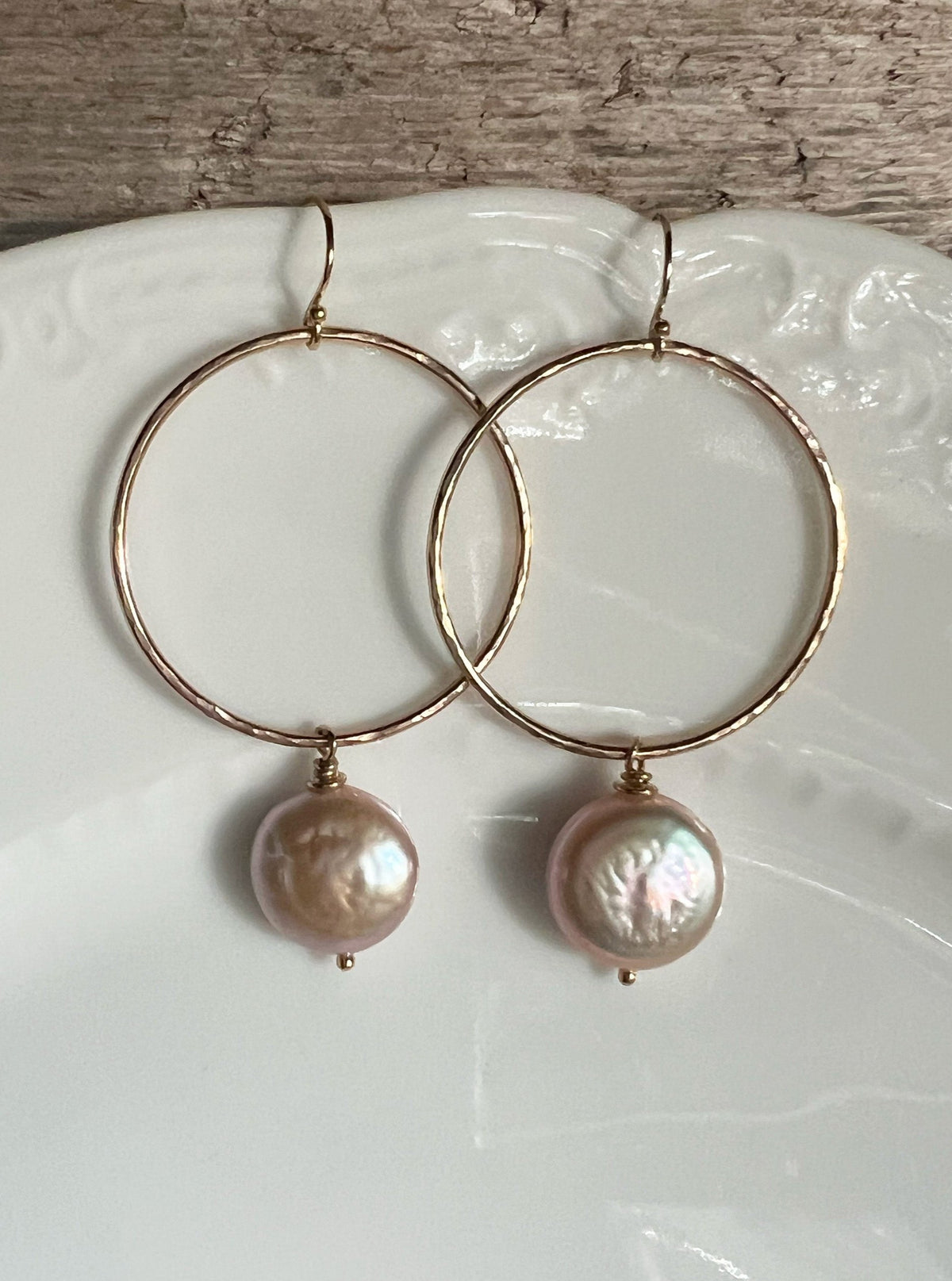 Gold Hoops with Pearls No. 2