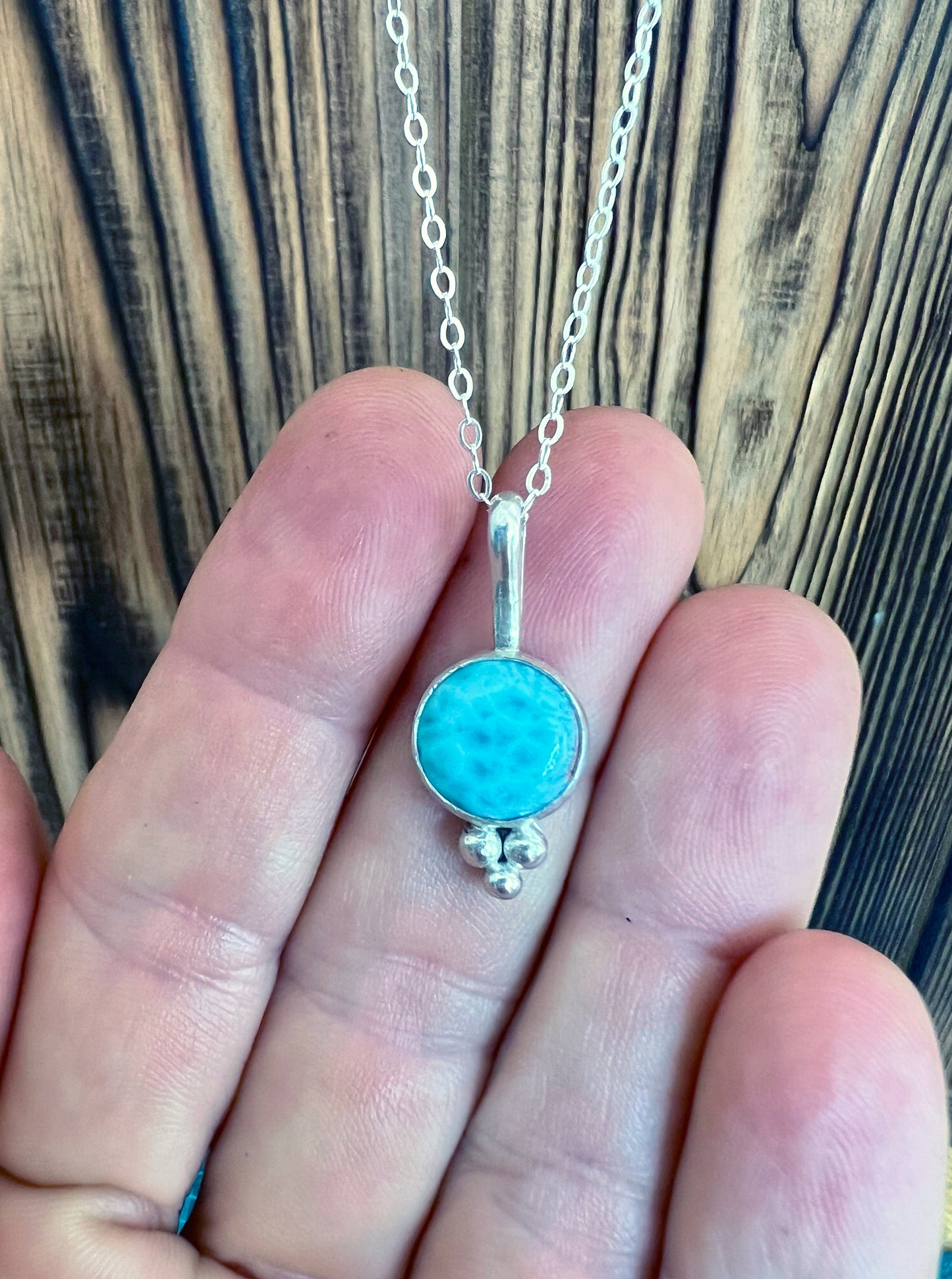 Oceans Pendant with Larimar