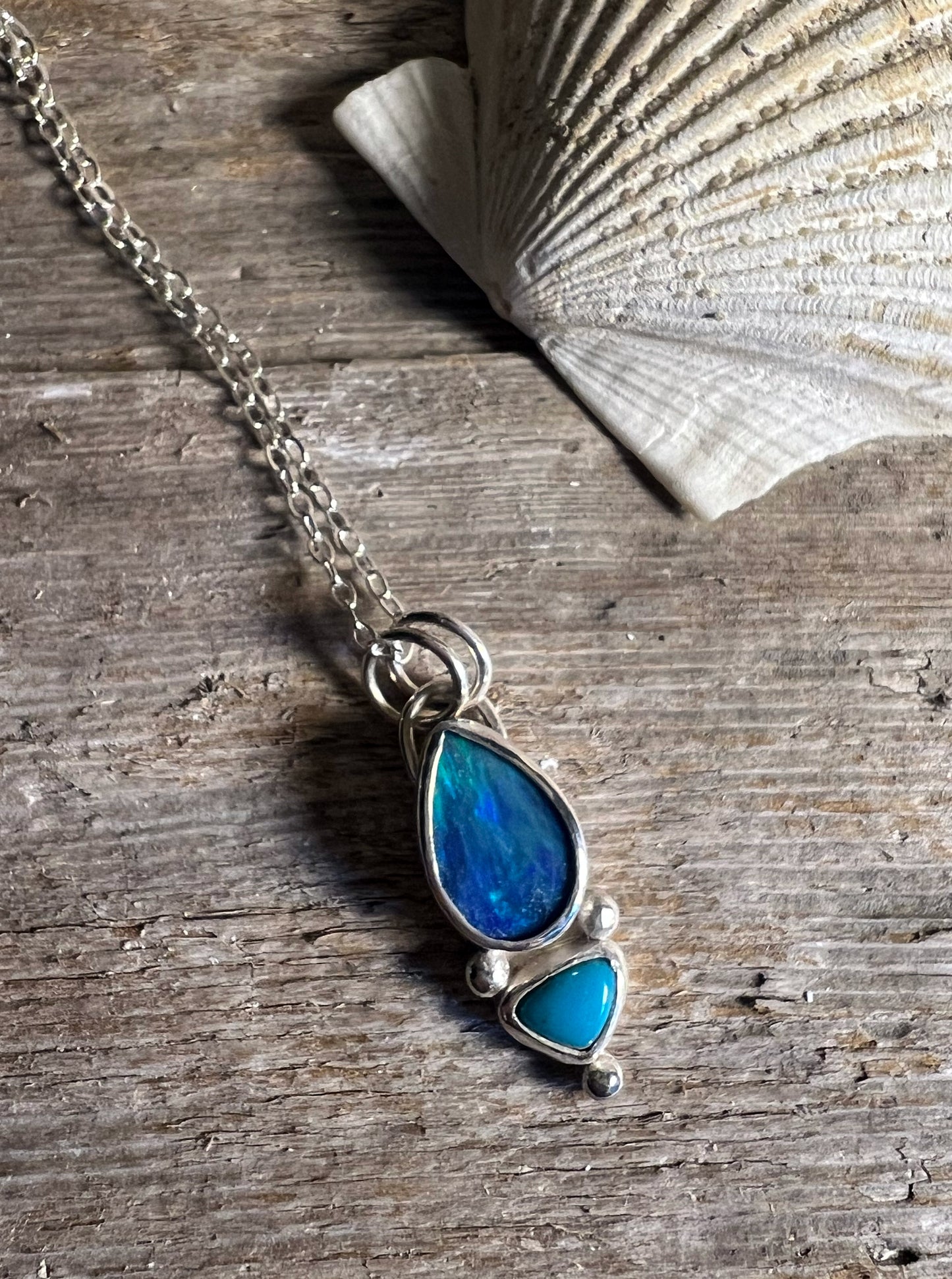 Opal + Turquoise Pendant