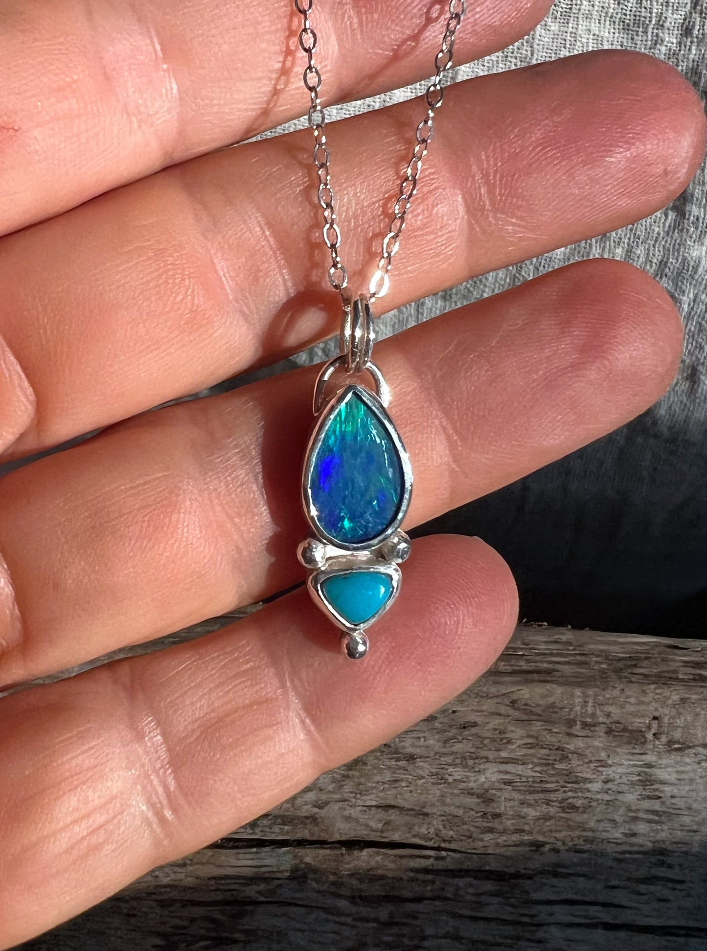 Opal + Turquoise Pendant