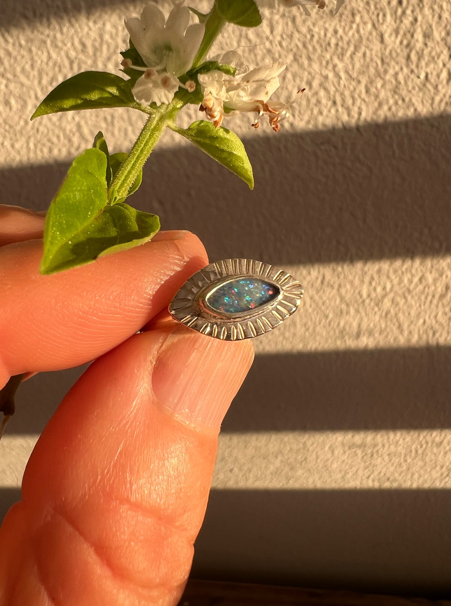 Oracle Ring with Australian Opal • Size 7
