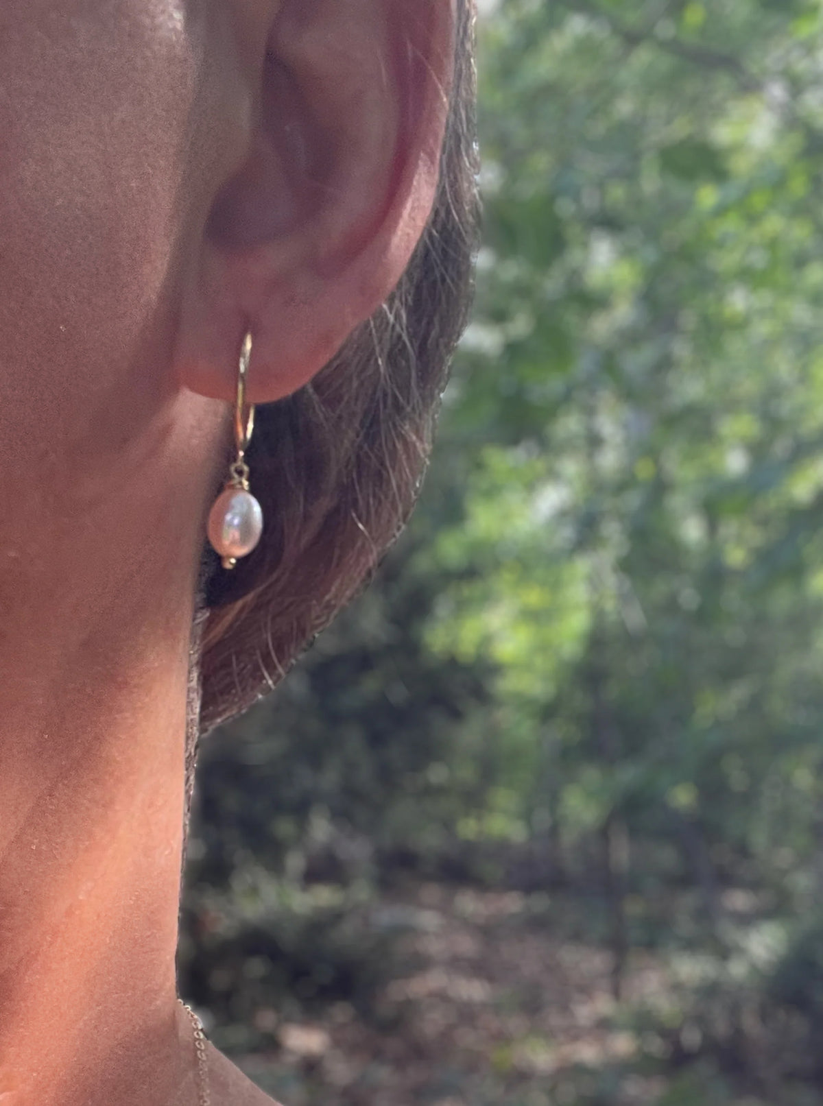 Pearl Drop Mini Hoops in 14k Gold Fill • Made to Order