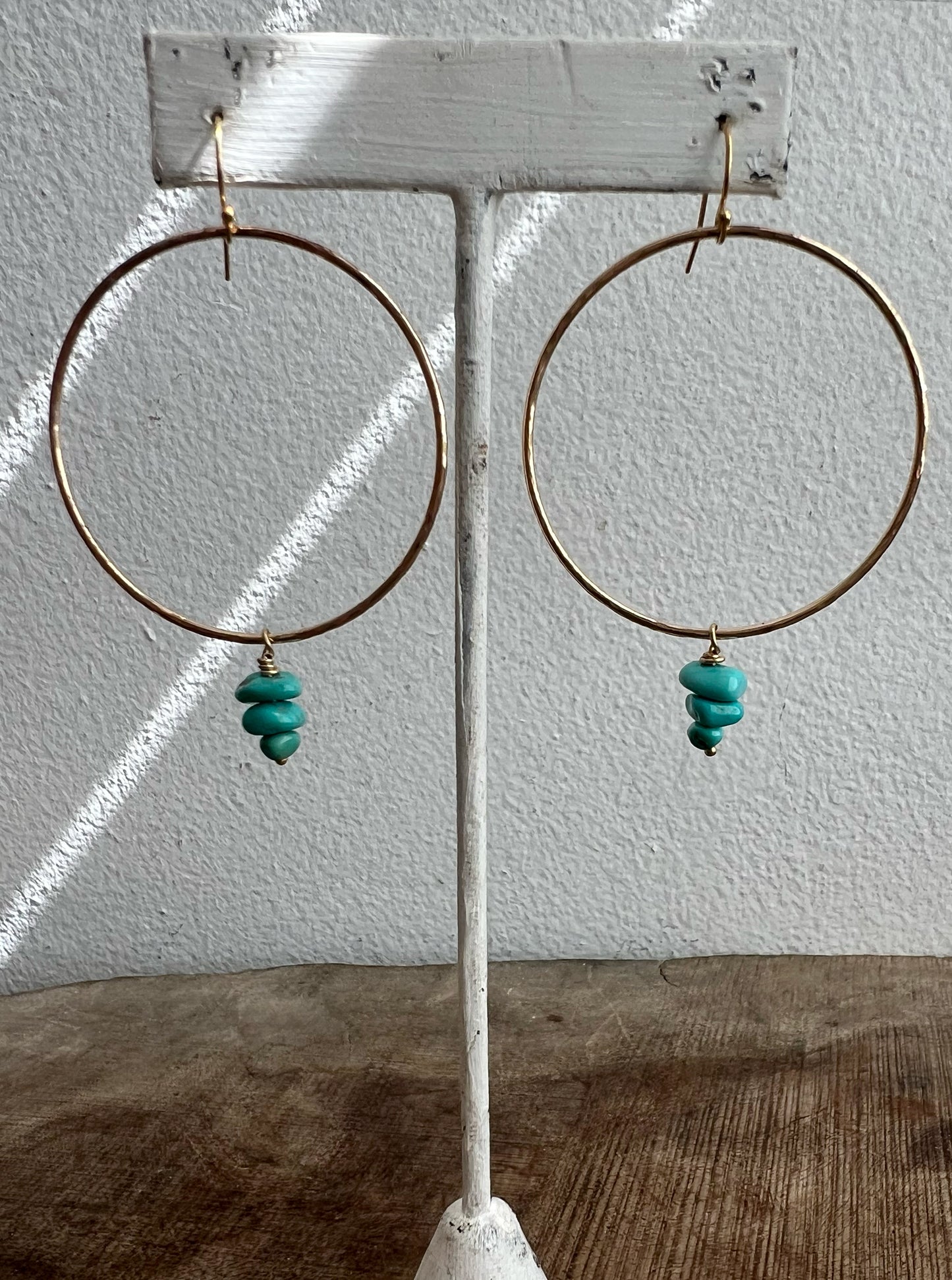 Sierra Nevada Turquoise Hoops in 14K Gold Fill