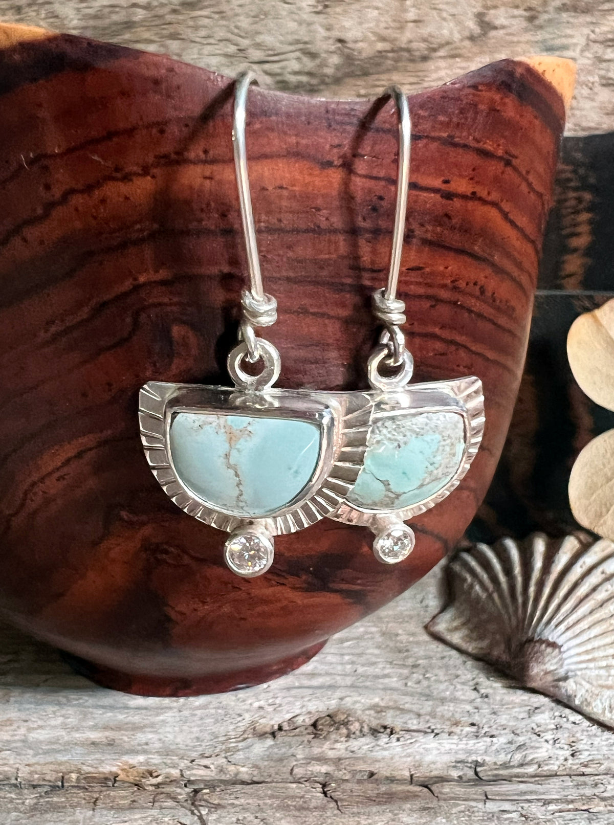 Radiance Earrings with Turquoise + Moissanite