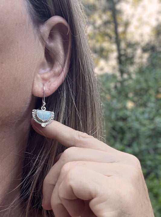 Radiance Earrings with Turquoise + Moissanite