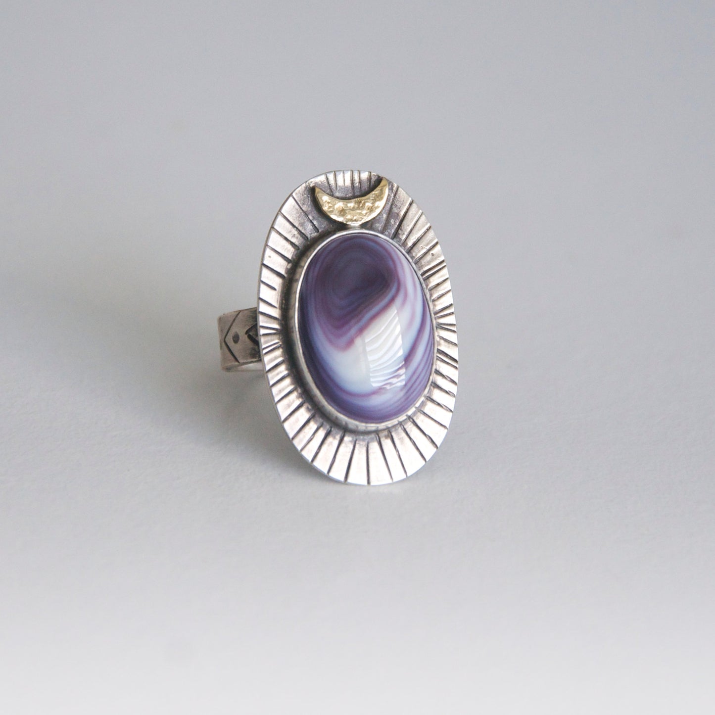 Crescent-Moon-and-Wampum-Set-in-Fine-Silver-and-Sterling-Silver