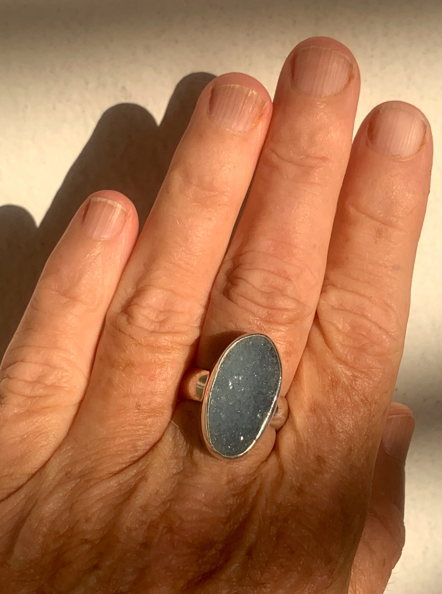 Druzy Agate Vessel Ring • Size 7.25