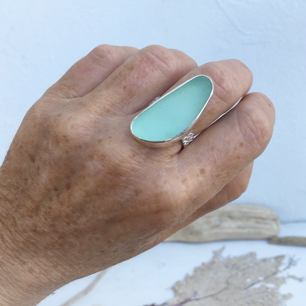 Handcrafted-Rare-Seafoam-Seaglass-and-Sterling-Silver-Statement-Ring