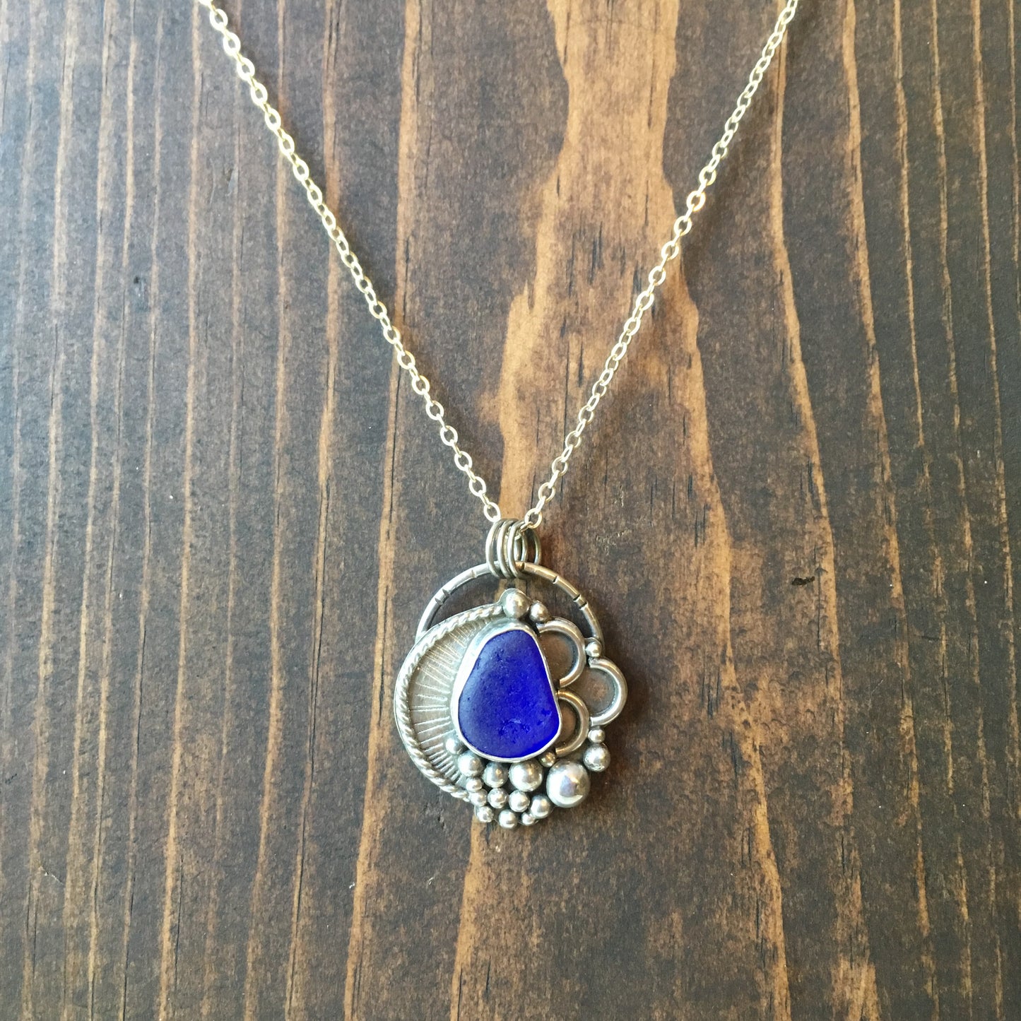 Ebb & Flow Cobalt Blue Sea Glass Pendant