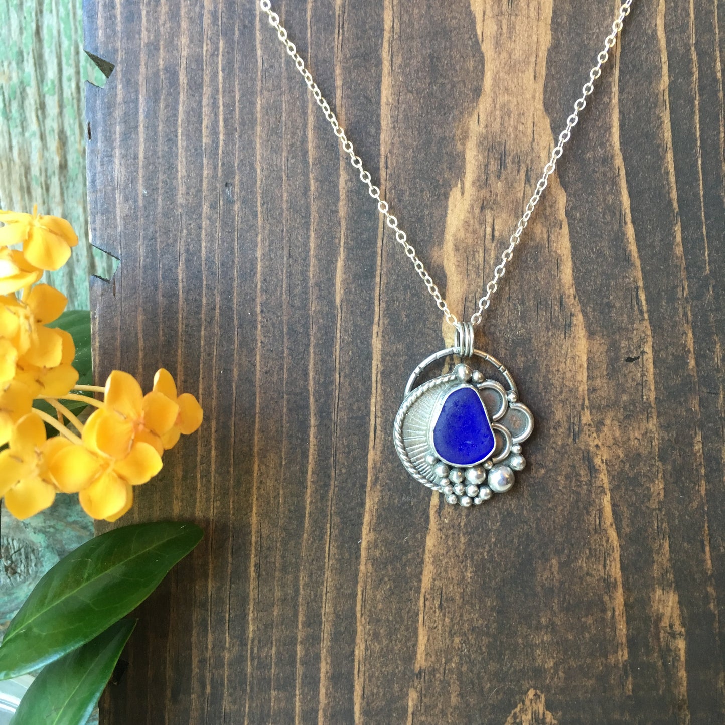 Ebb & Flow Cobalt Blue Sea Glass Pendant