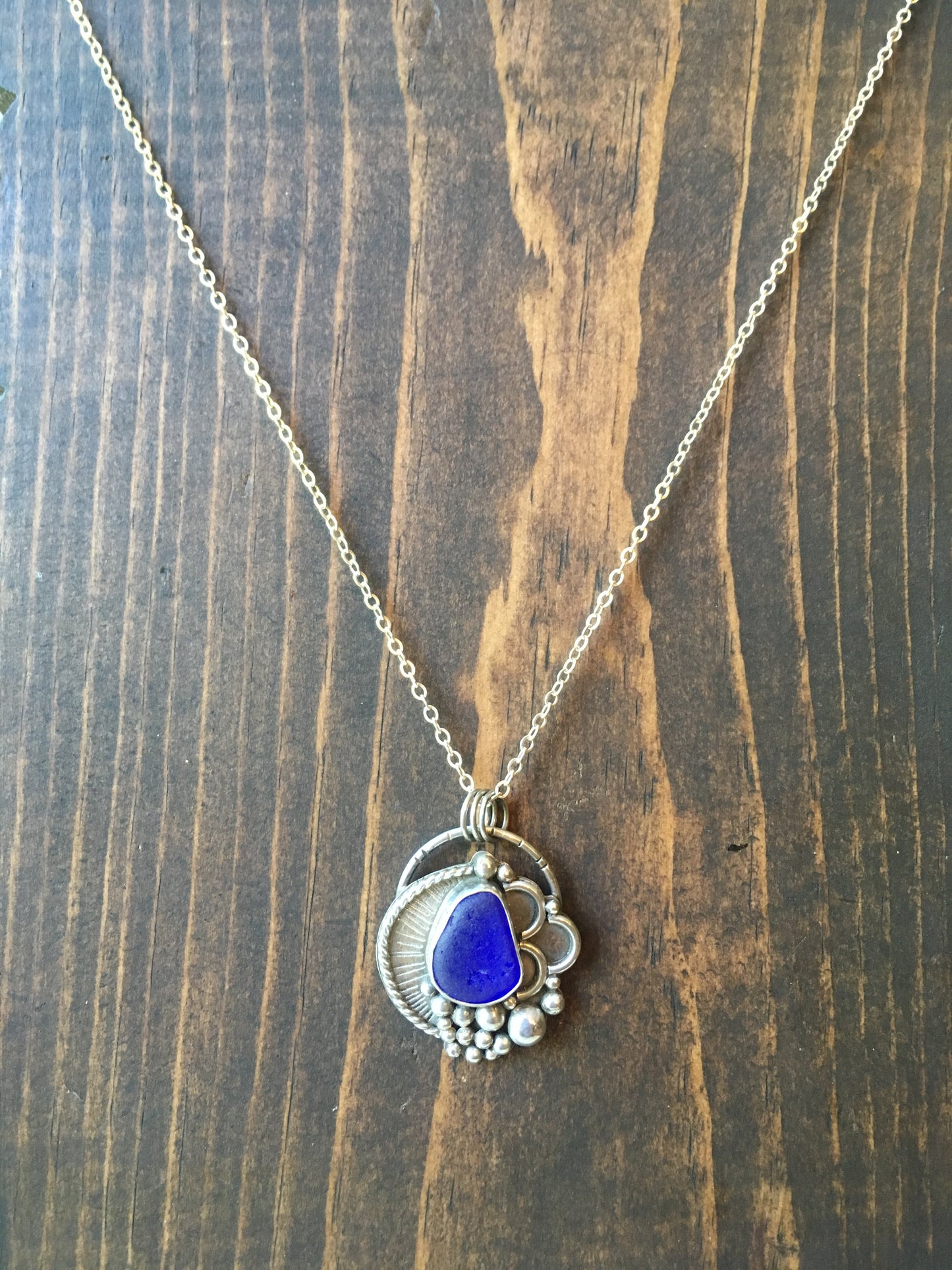 Ebb & Flow Cobalt Blue Sea Glass Pendant