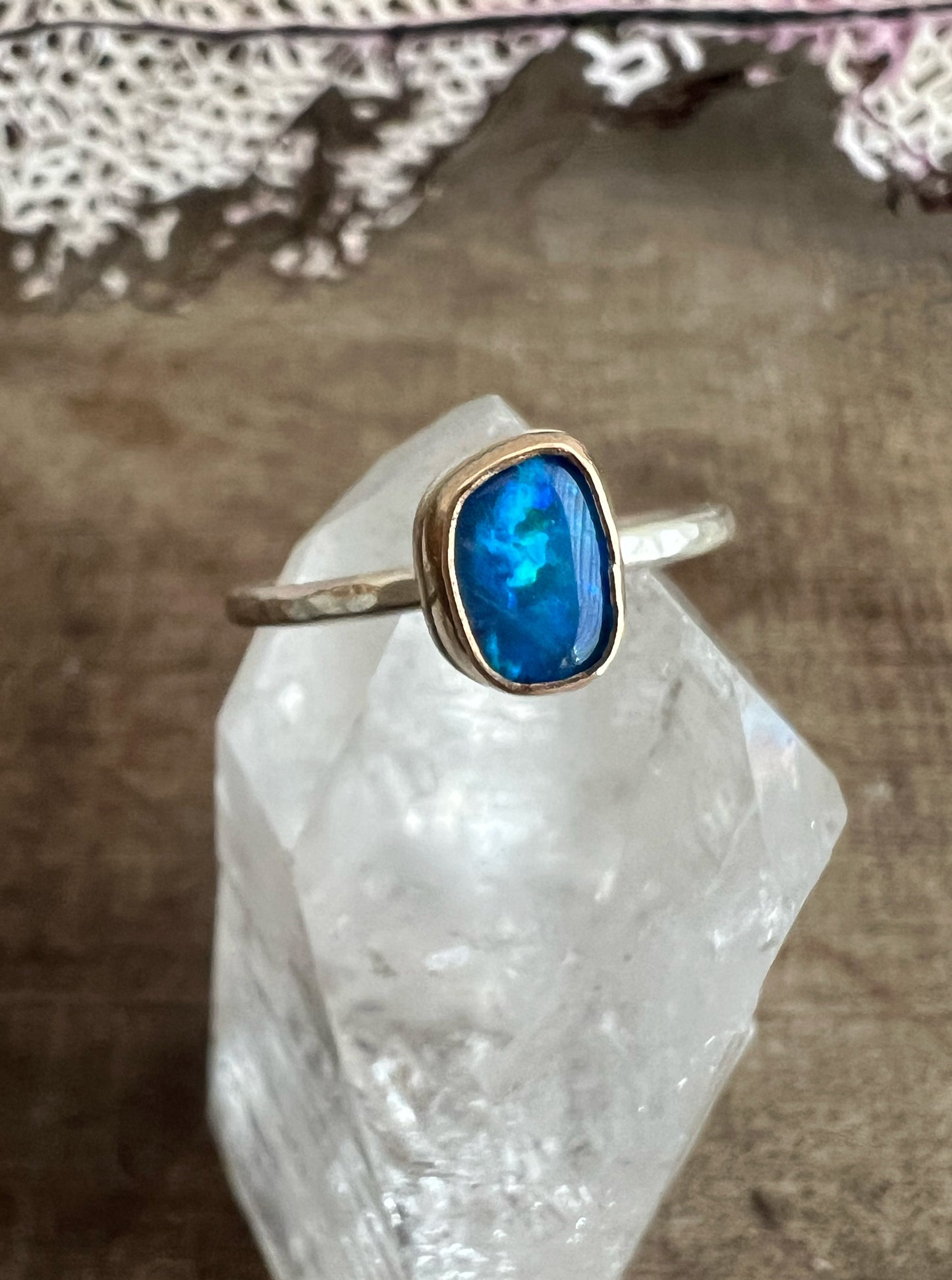 Australian Opal Set in 14k Gold Fill • Size 8