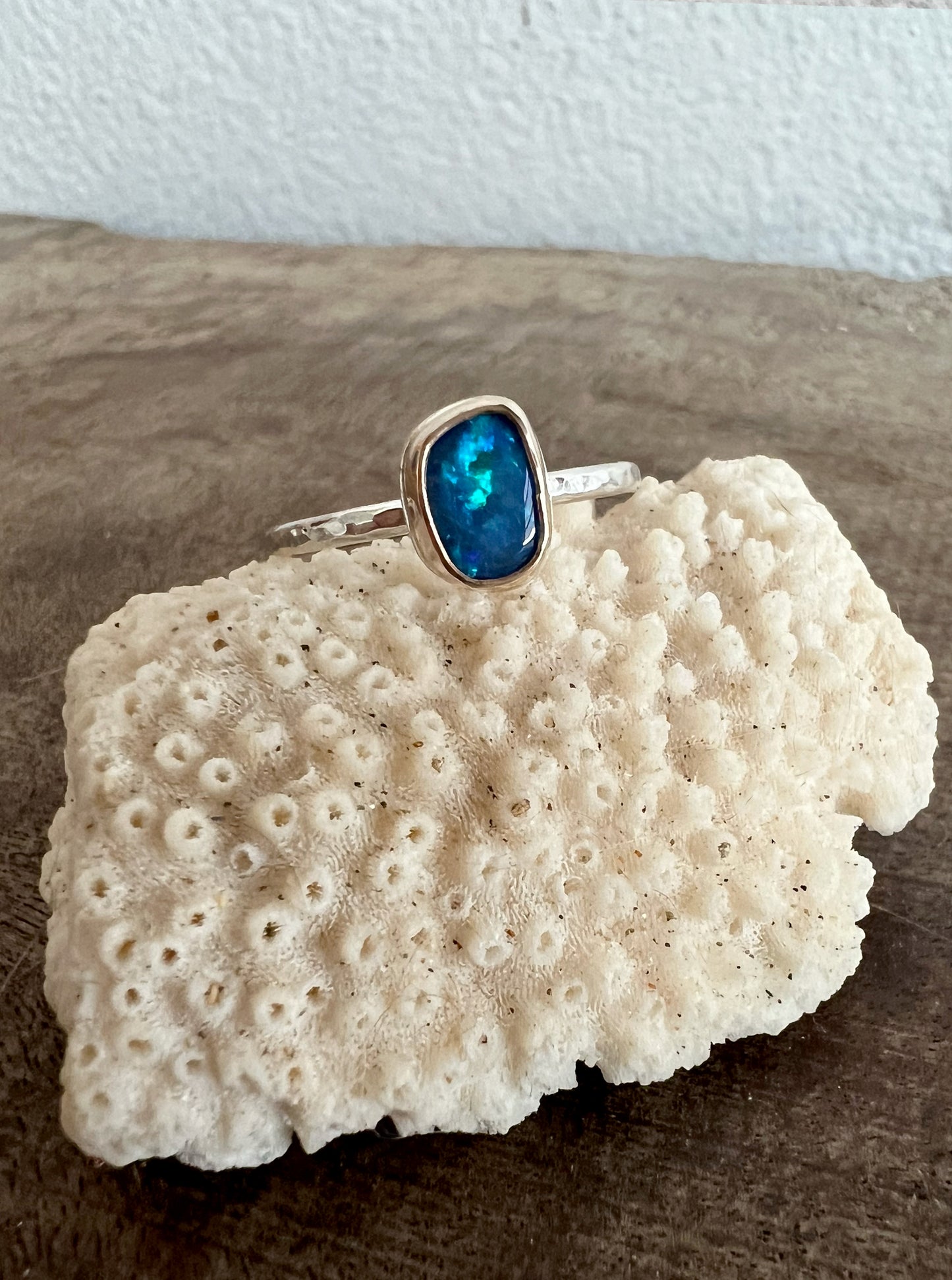 Australian Opal Set in 14k Gold Fill • Size 8