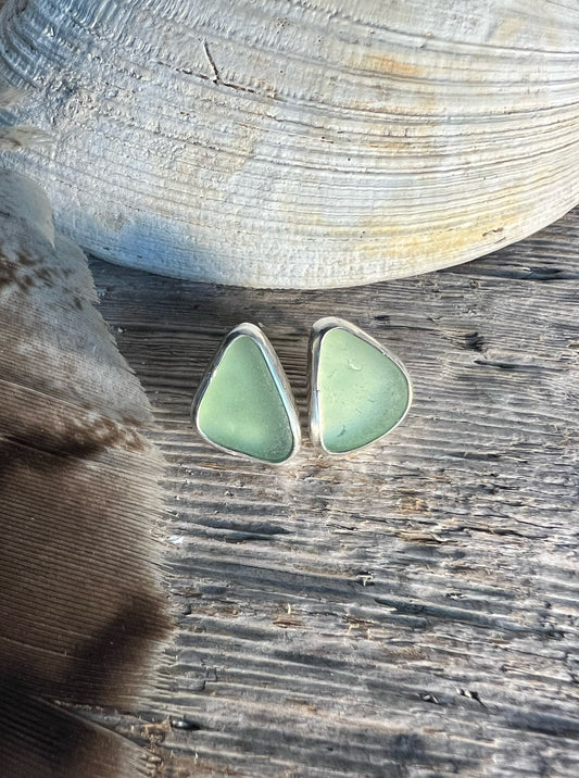Beachcomber Earrings with Seafoam Seaglass