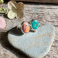 Dyad Ring with Turquoise, Mexican Opal + 14k Gold Detail • Size 8.5-9.25