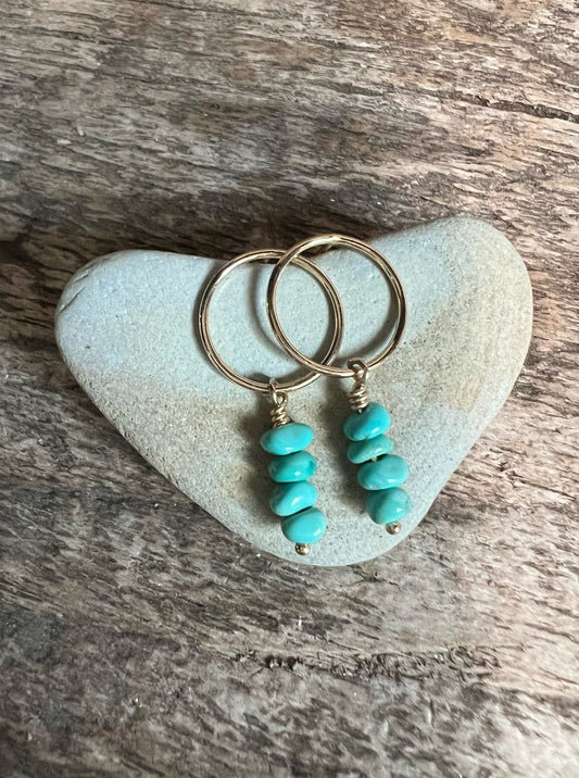 Gold Circlets with Turquoise