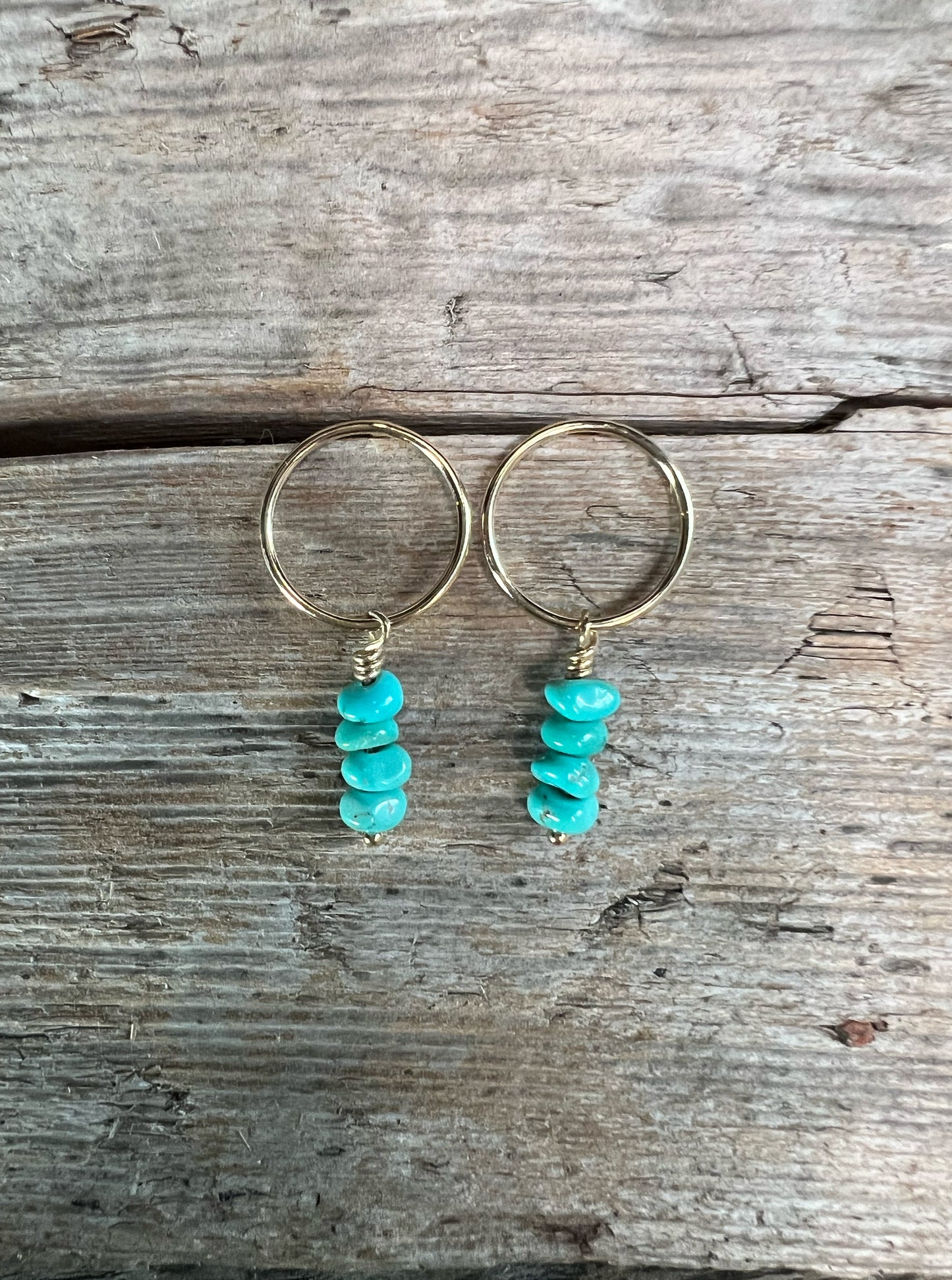 Gold Circlets with Turquoise