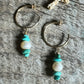 Gold Open Hoops with Turquoise + Pearls No. 1