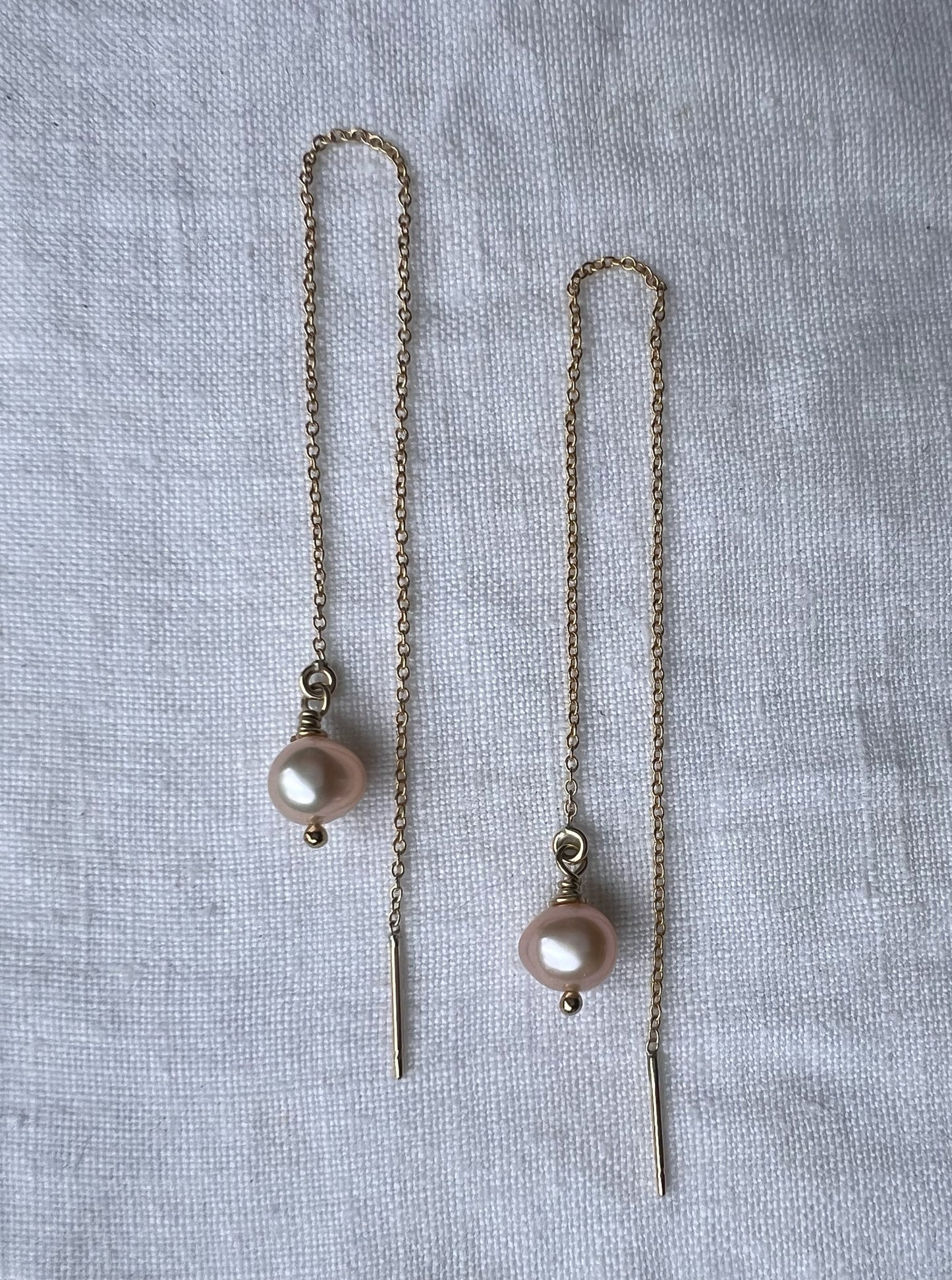 Gold Threaders with Freshwater Pearls • Made to Order