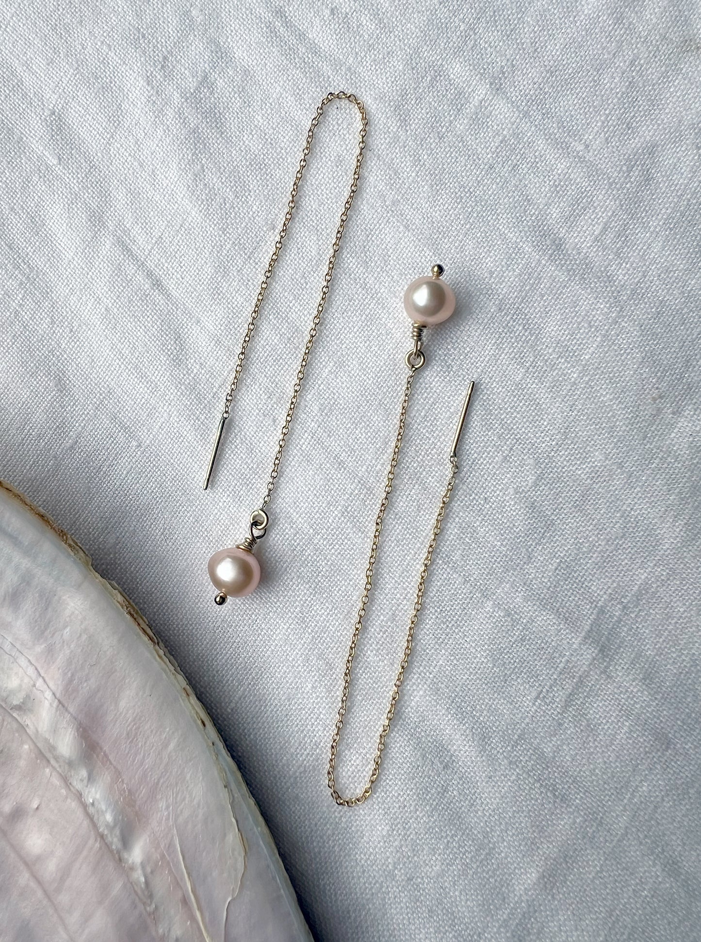 Gold Threaders with Freshwater Pearls • Made to Order