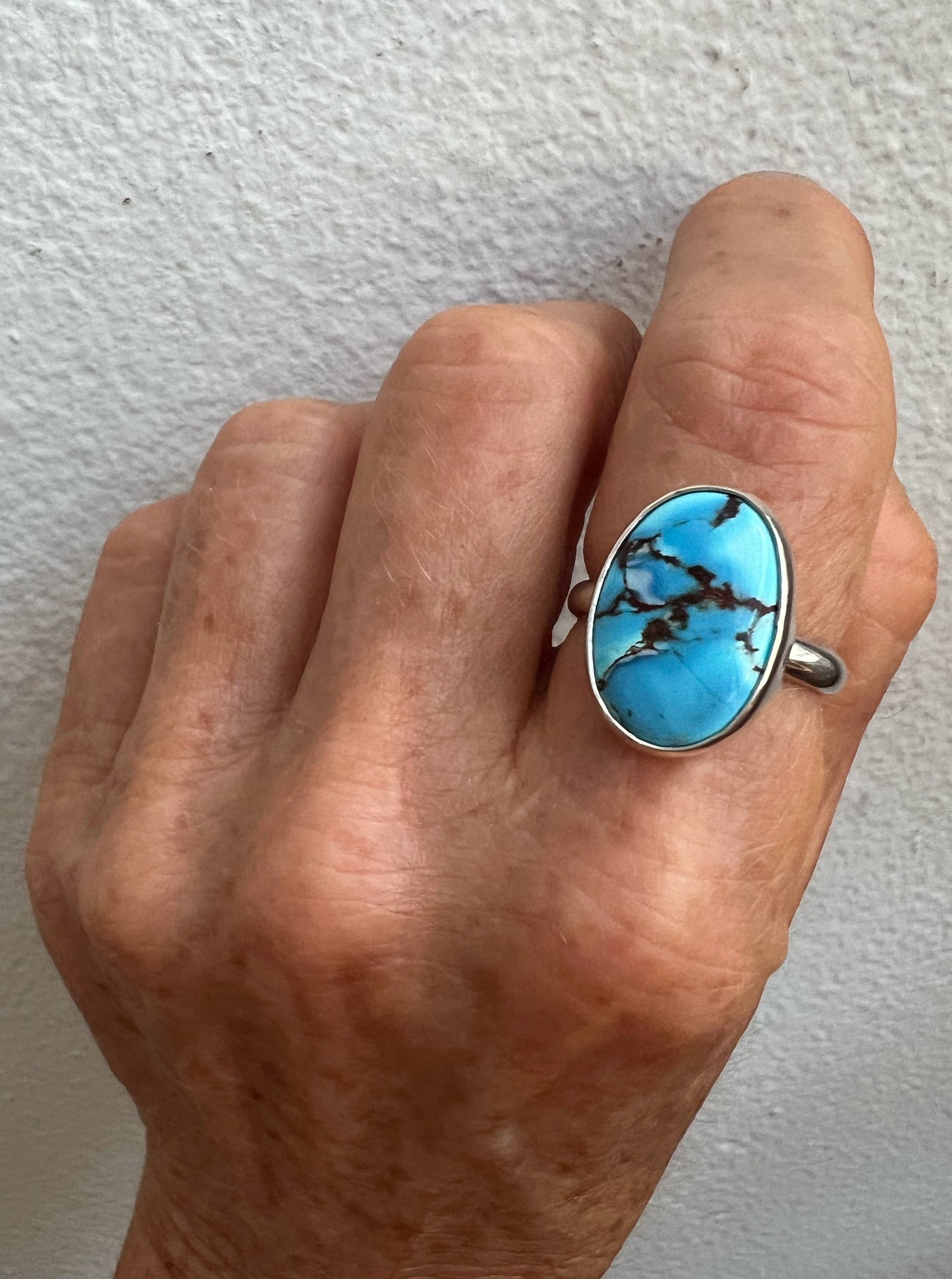 Vessel Ring with Golden Hills Turquoise • Size 9
