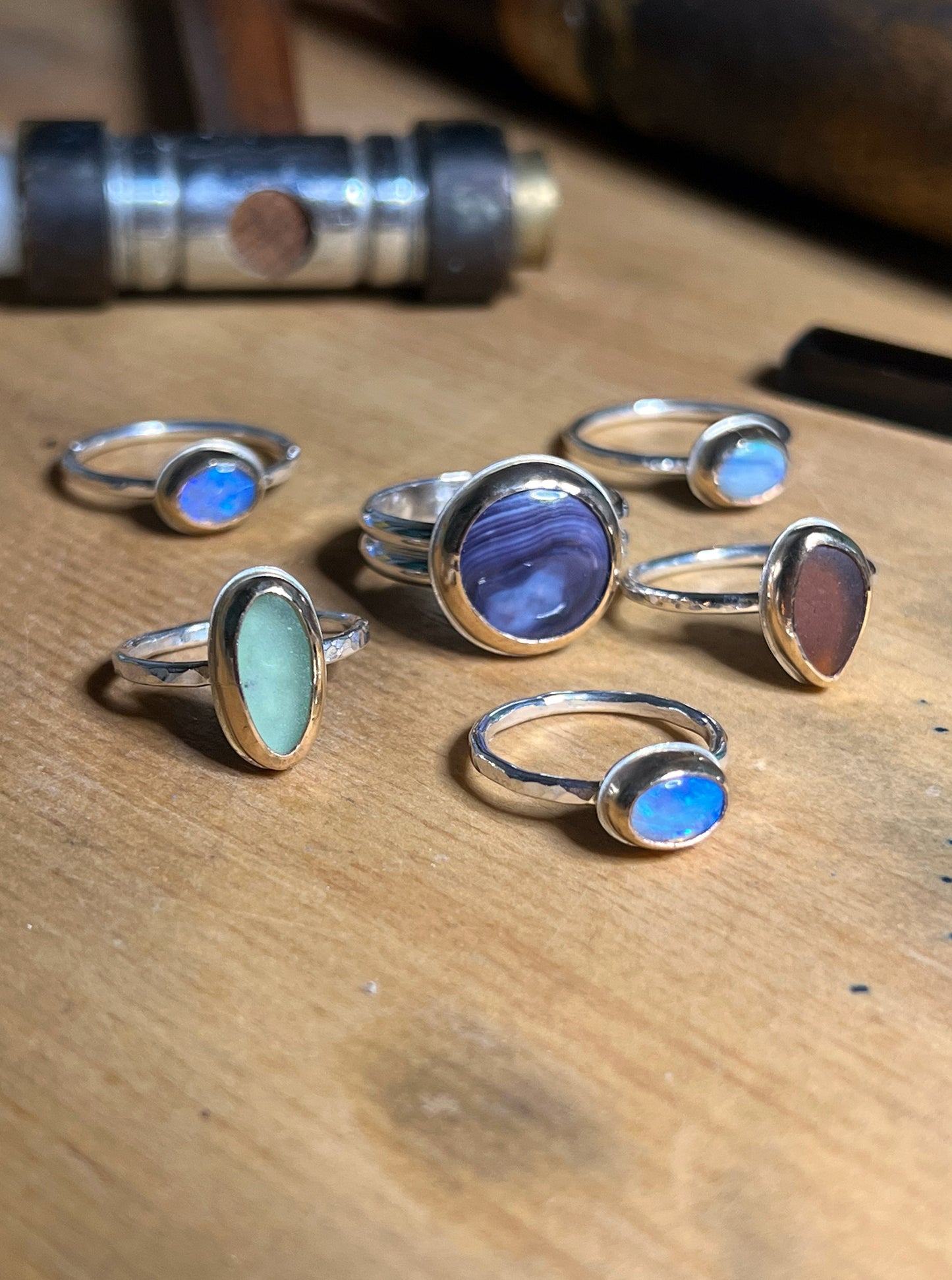 Vessel Ring with Wampum Set in 14k Gold Fill • Size 9.5