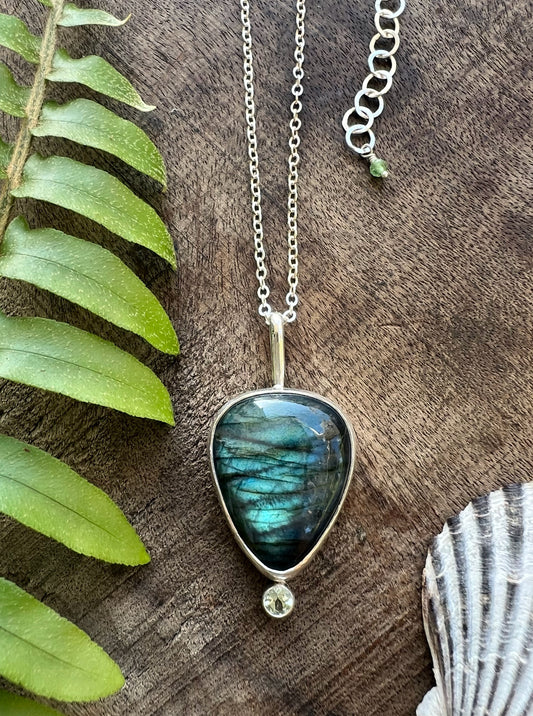 Oasis Necklace with Labradorite + Tourmaline