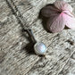 Little Moon Pendant with Natural Pearl + 14k Gold Detail