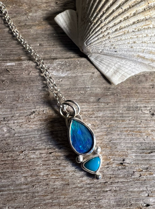 Opal + Turquoise Pendant