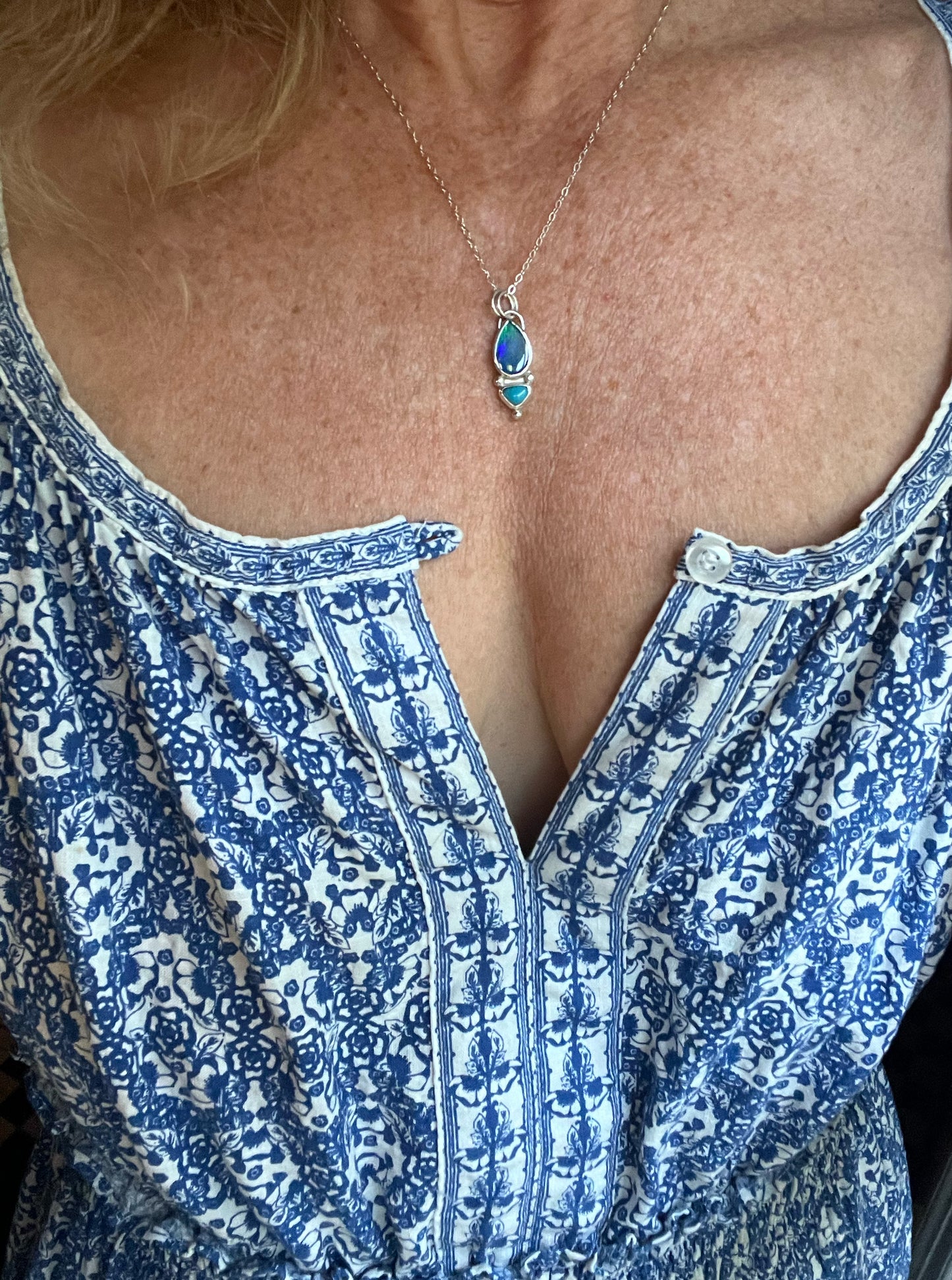 Opal + Turquoise Pendant