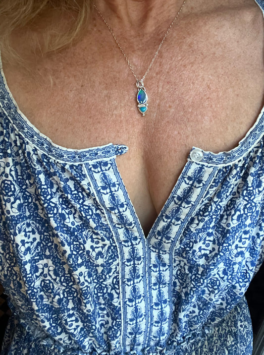 Opal + Turquoise Pendant