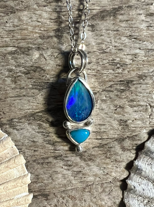 Opal + Turquoise Pendant