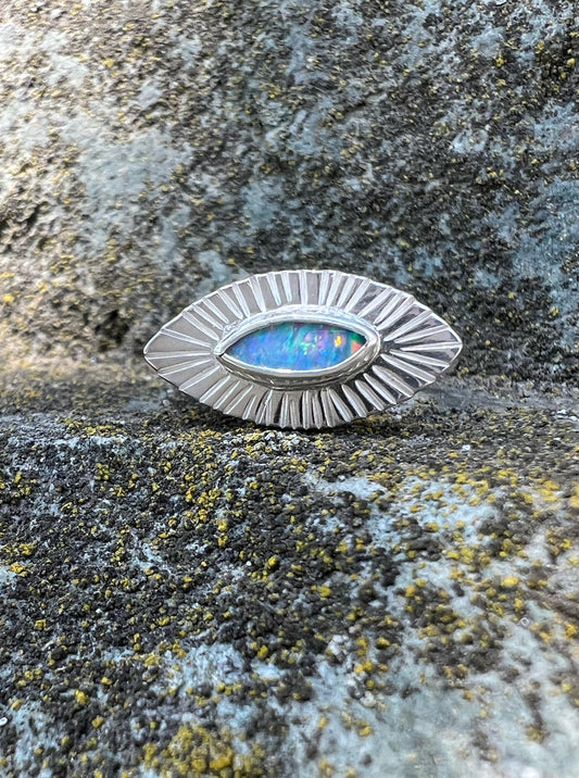 Oracle Ring with Australian Opal • Size 7.5