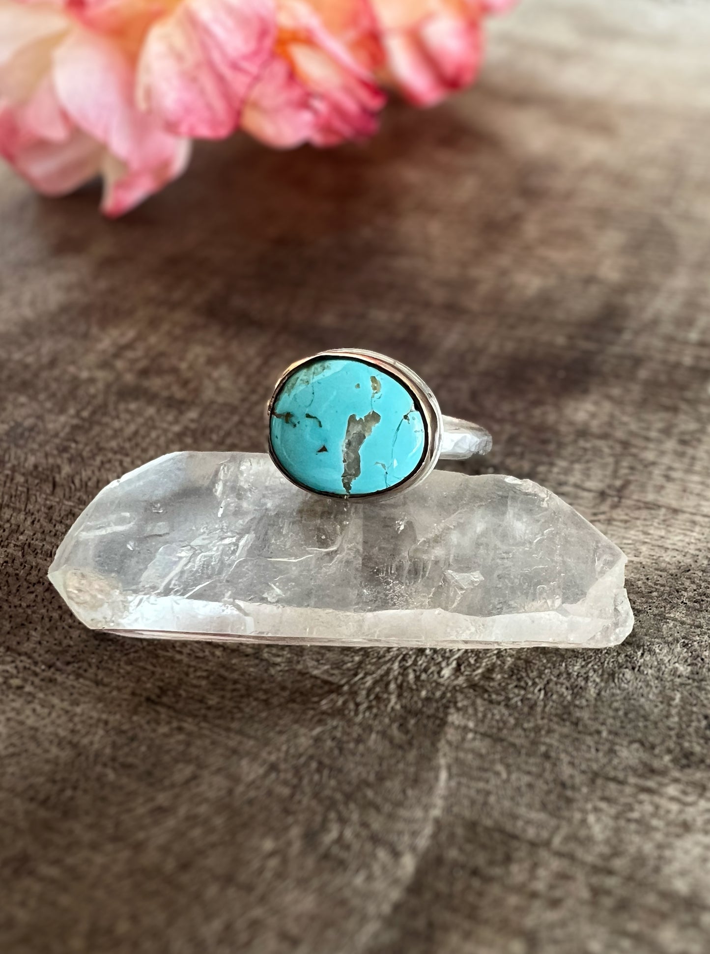 Vessel Ring with Royston Turquoise Set in 14k Gold Fill • Size 5.25
