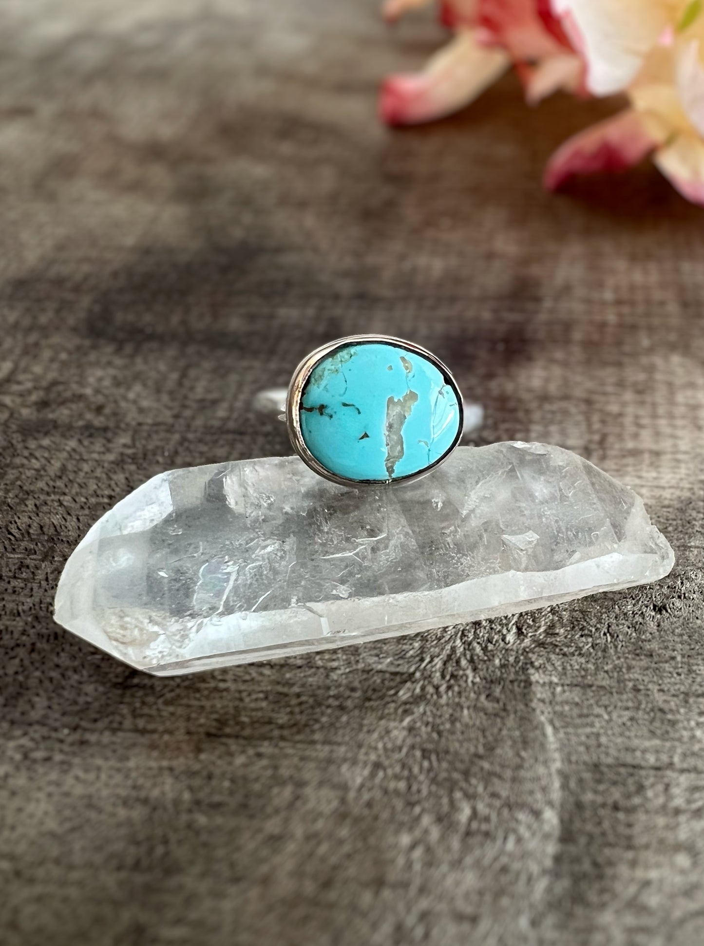 Vessel Ring with Royston Turquoise Set in 14k Gold Fill • Size 5.25