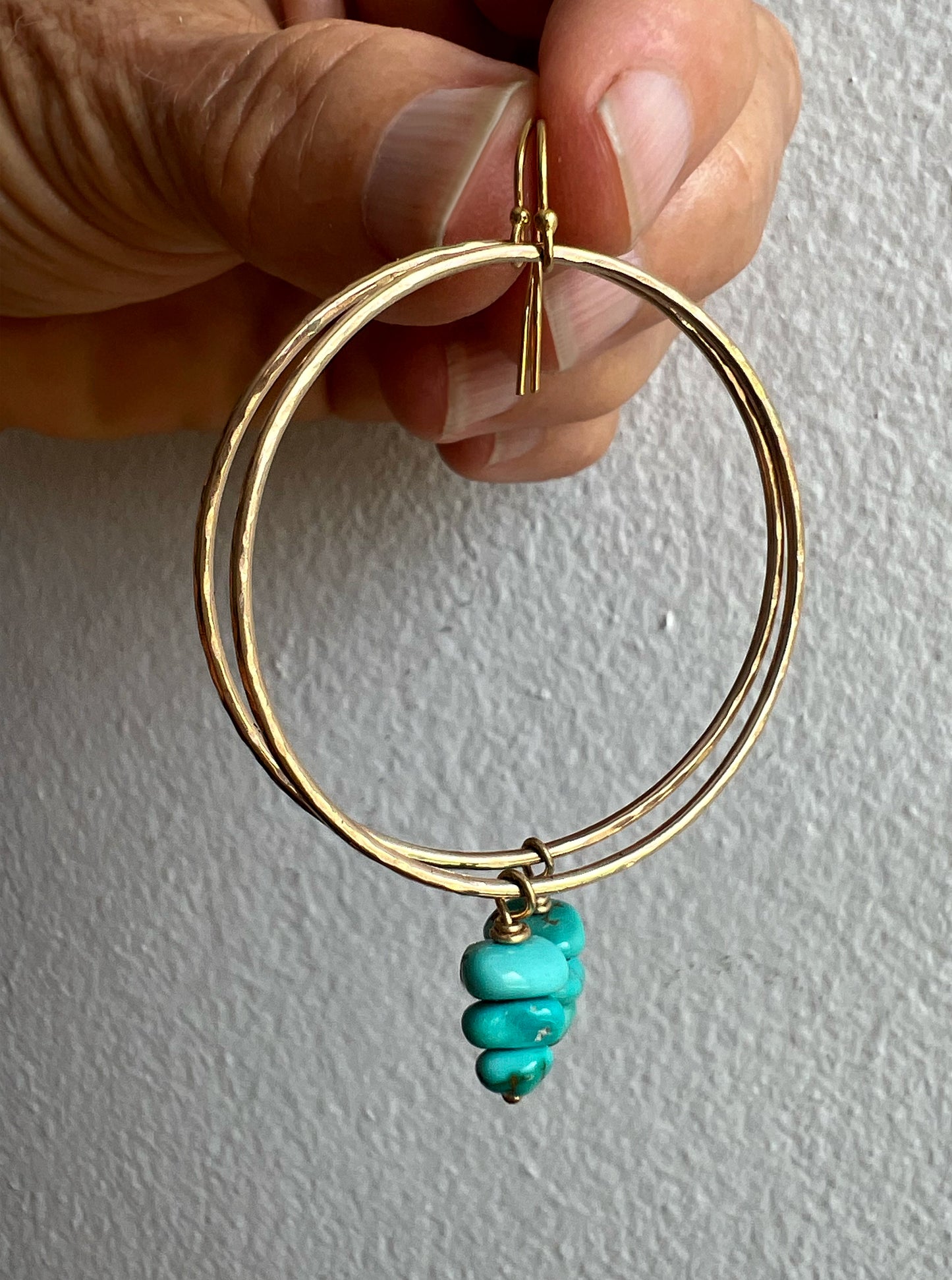 Sierra Nevada Turquoise Hoops in 14K Gold Fill