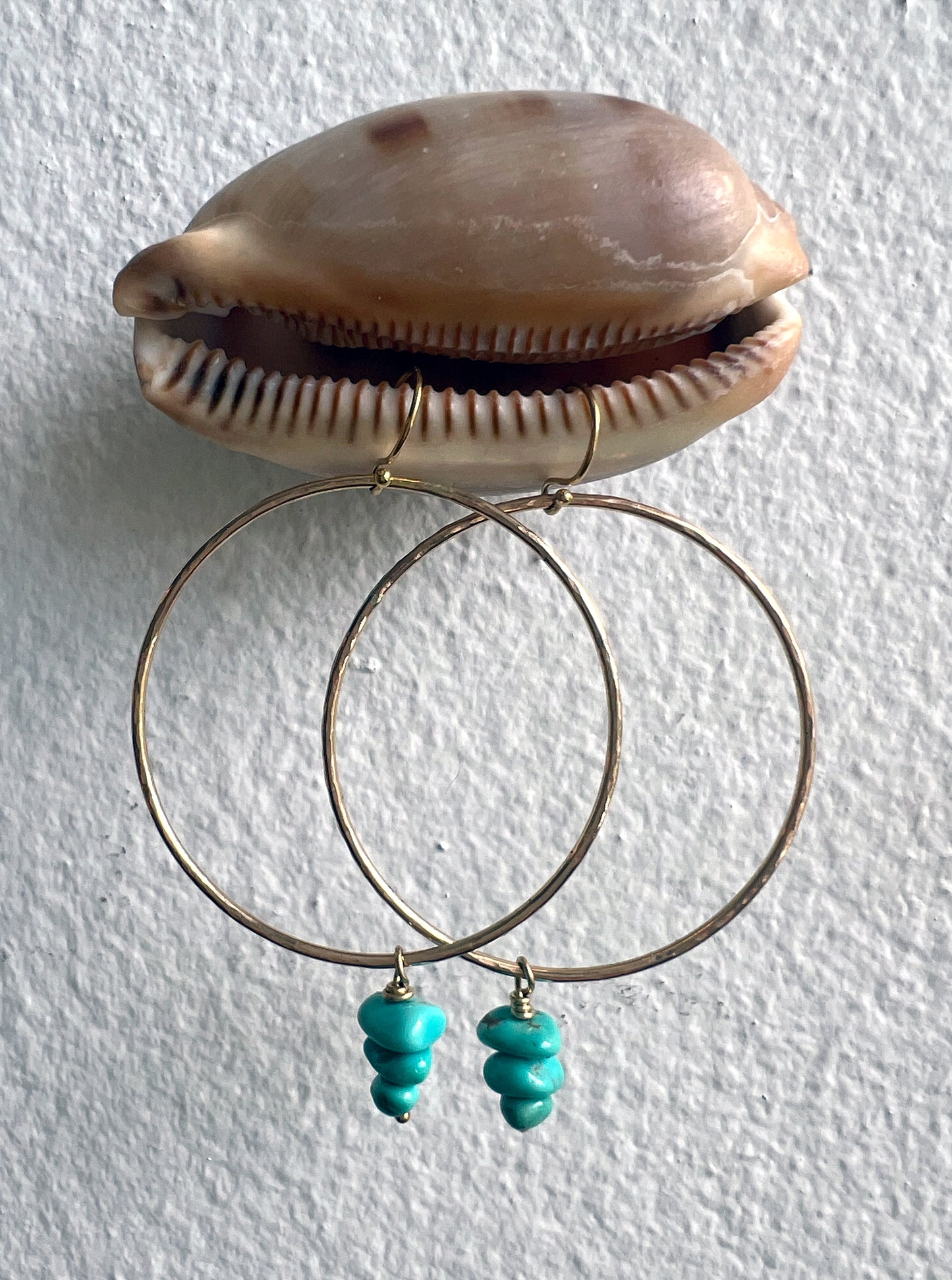 Sierra Nevada Turquoise Hoops in 14K Gold Fill