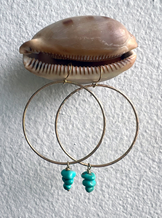 Sierra Nevada Turquoise Hoops in 14K Gold Fill