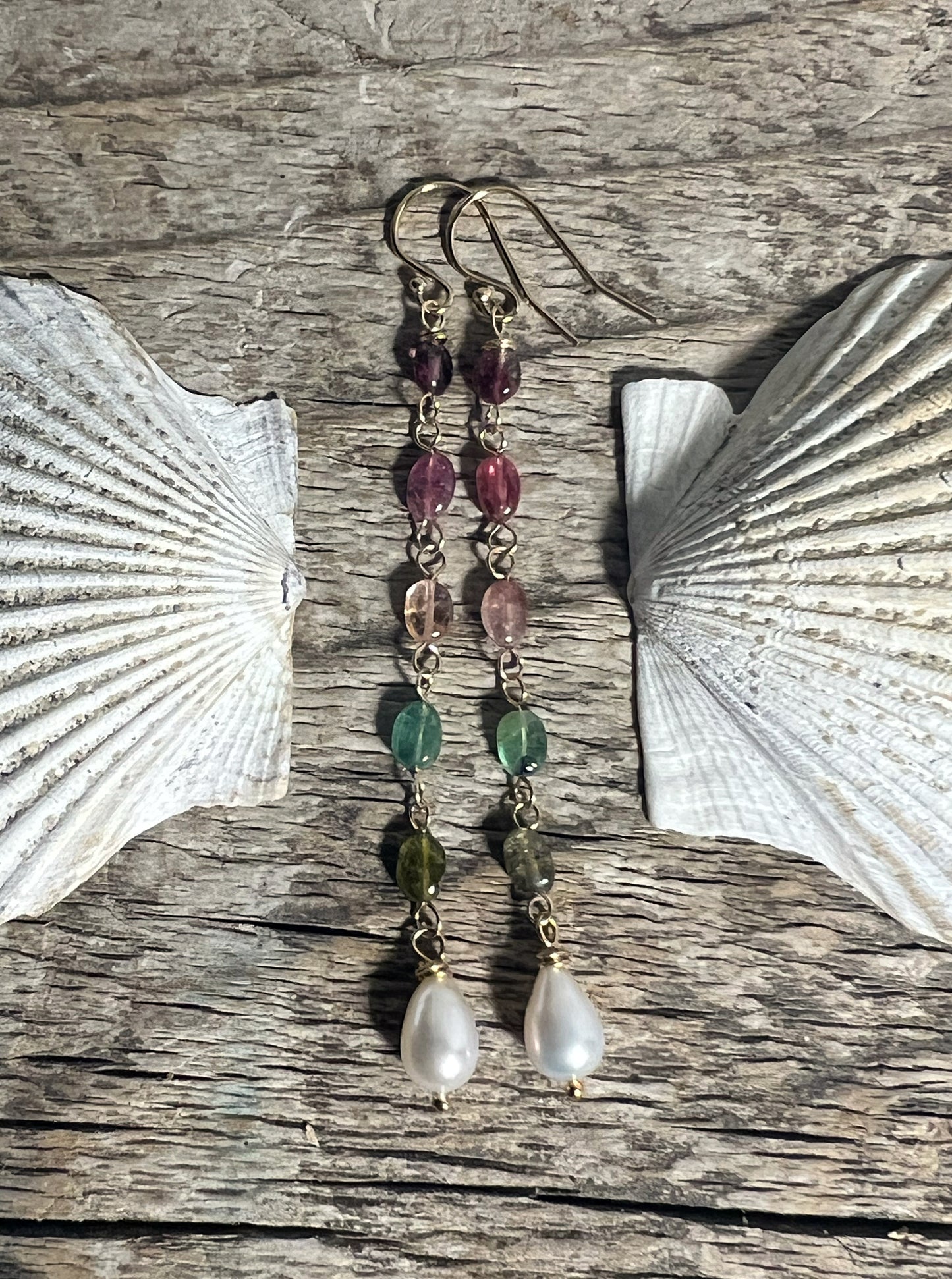 Tourmaline + Pearl Ombre Flow Earrings