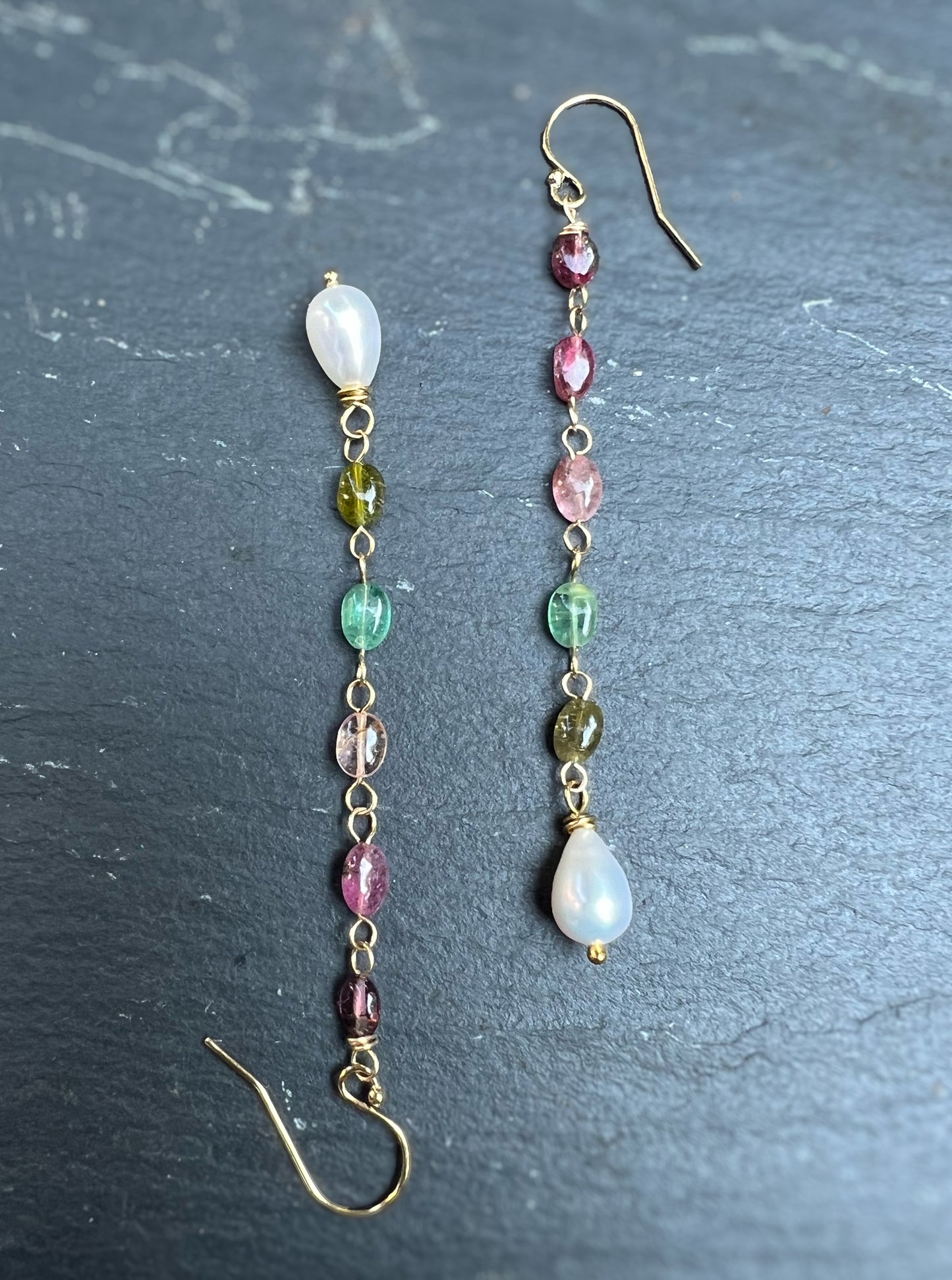 Tourmaline + Pearl Ombre Flow Earrings