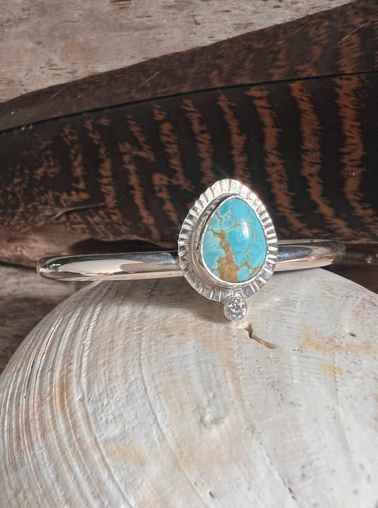 Turquoise + Moissanite Cuff